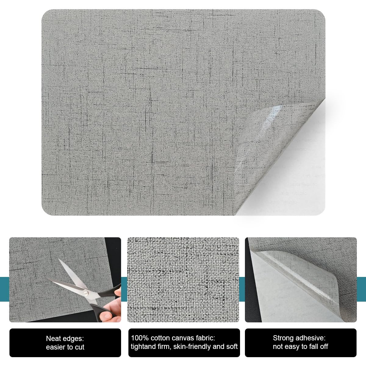 J.CARP 2Pcs Linen Repair Patches, Large Self-Adhesive Fabric Patch for Sofas, Couch, Furniture, Car