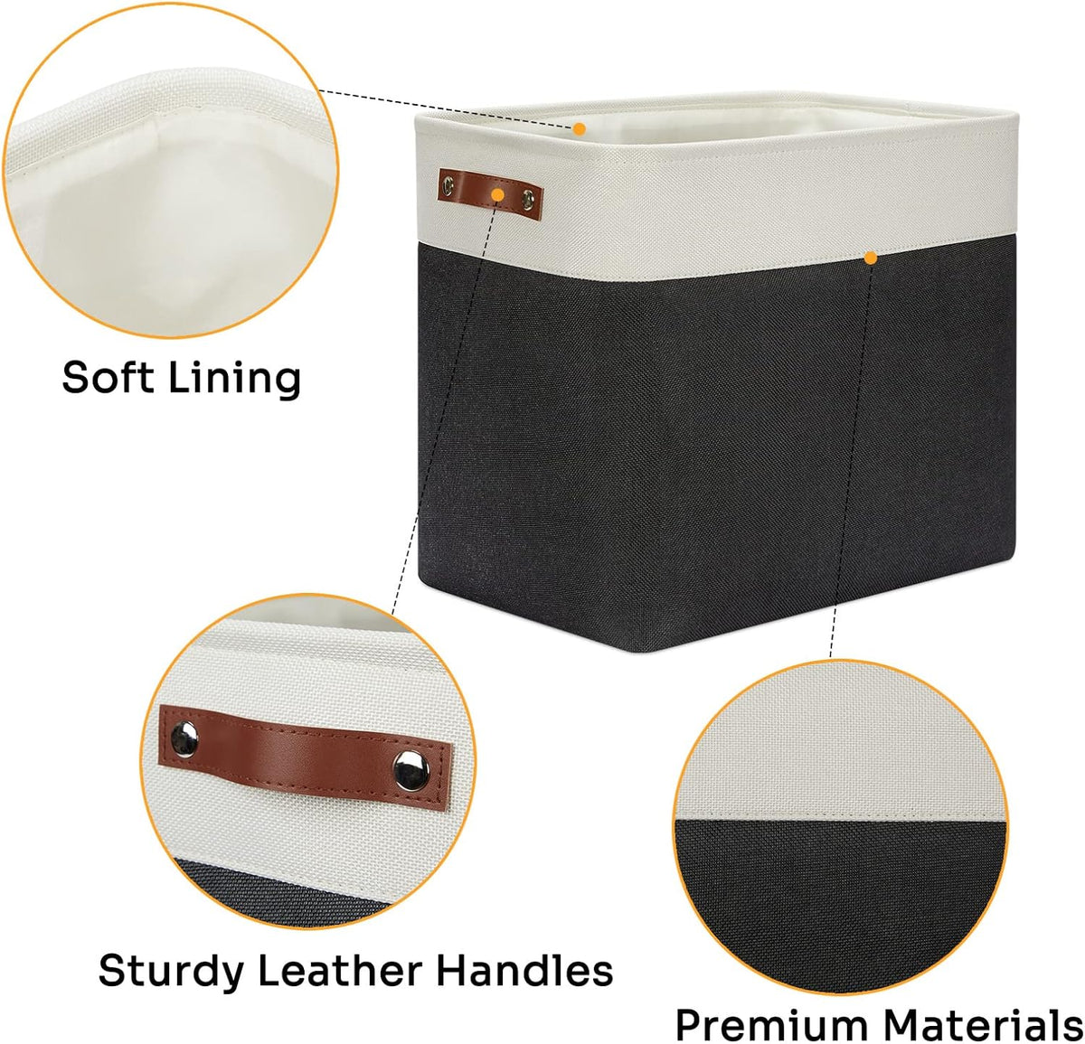 DULLEMELO Extra Large Storage Baskets, Fabric Storage Bins for Organizing Shelves Nursery Toys