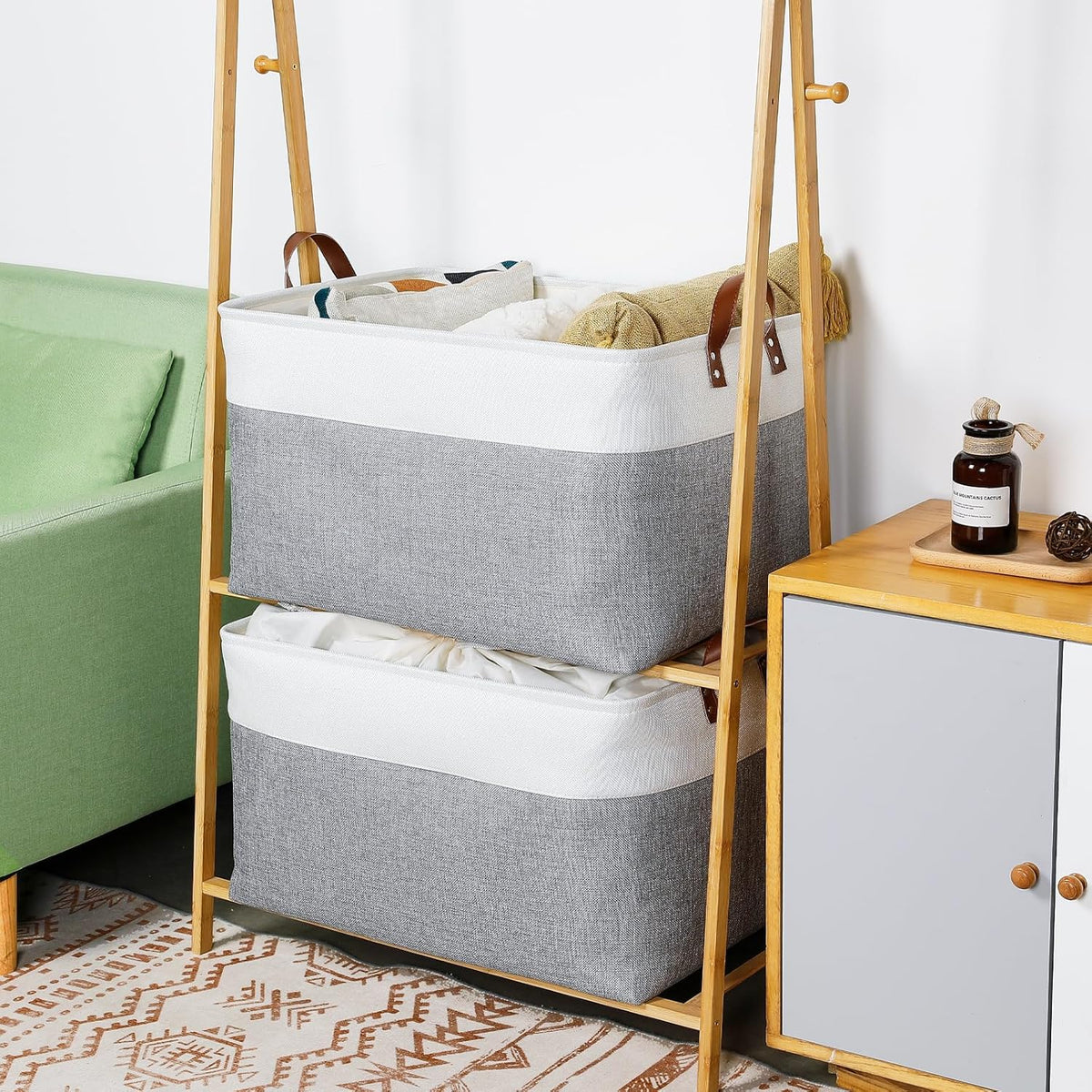 DULLEMELO Extra Large Storage Baskets for Organizing 22"x15"x13" Foldable Fabric Storage Baskets