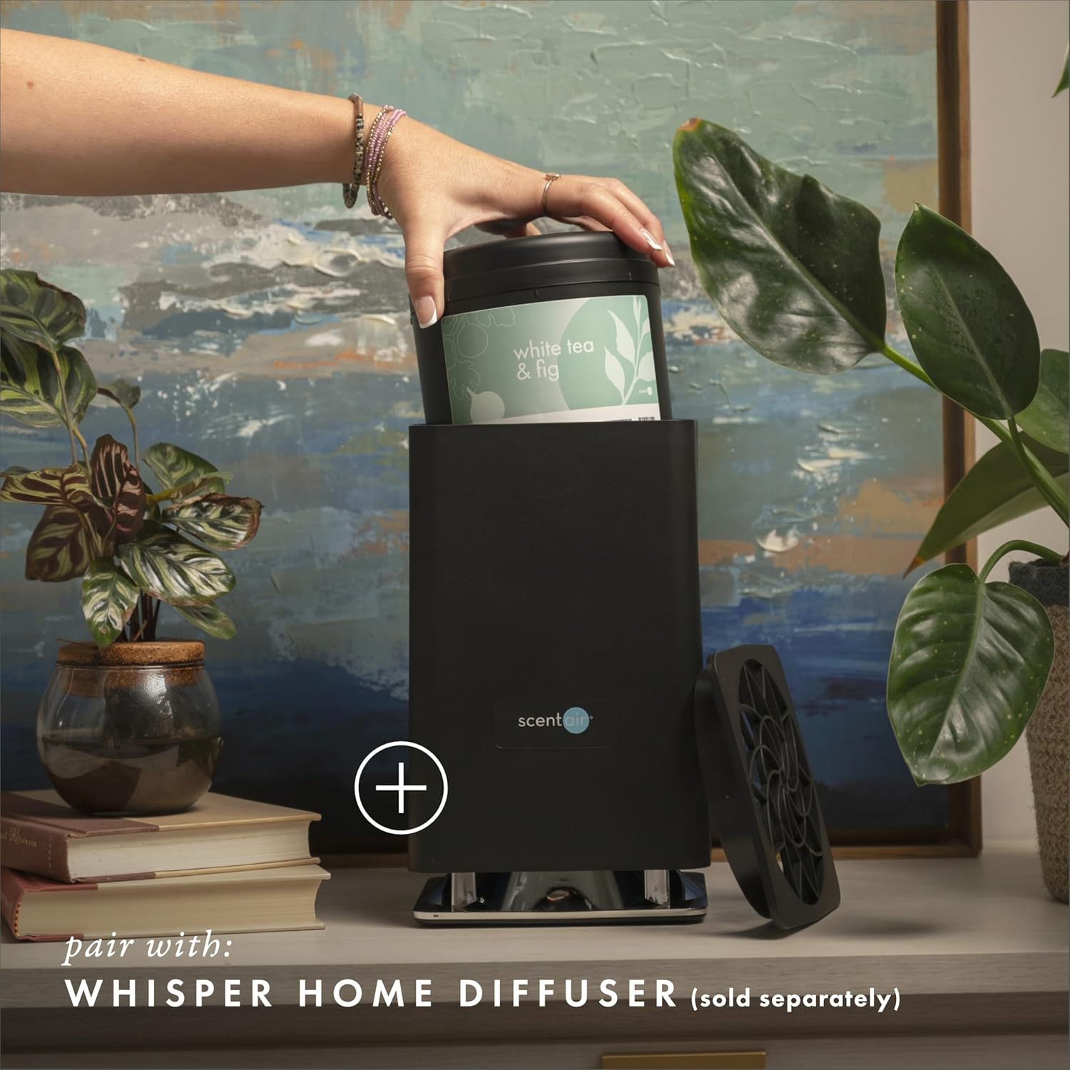ScentAir Whisper Home Monthly Plug-in Refill, Fragrance Cartridge for Home and Office, White Tea &