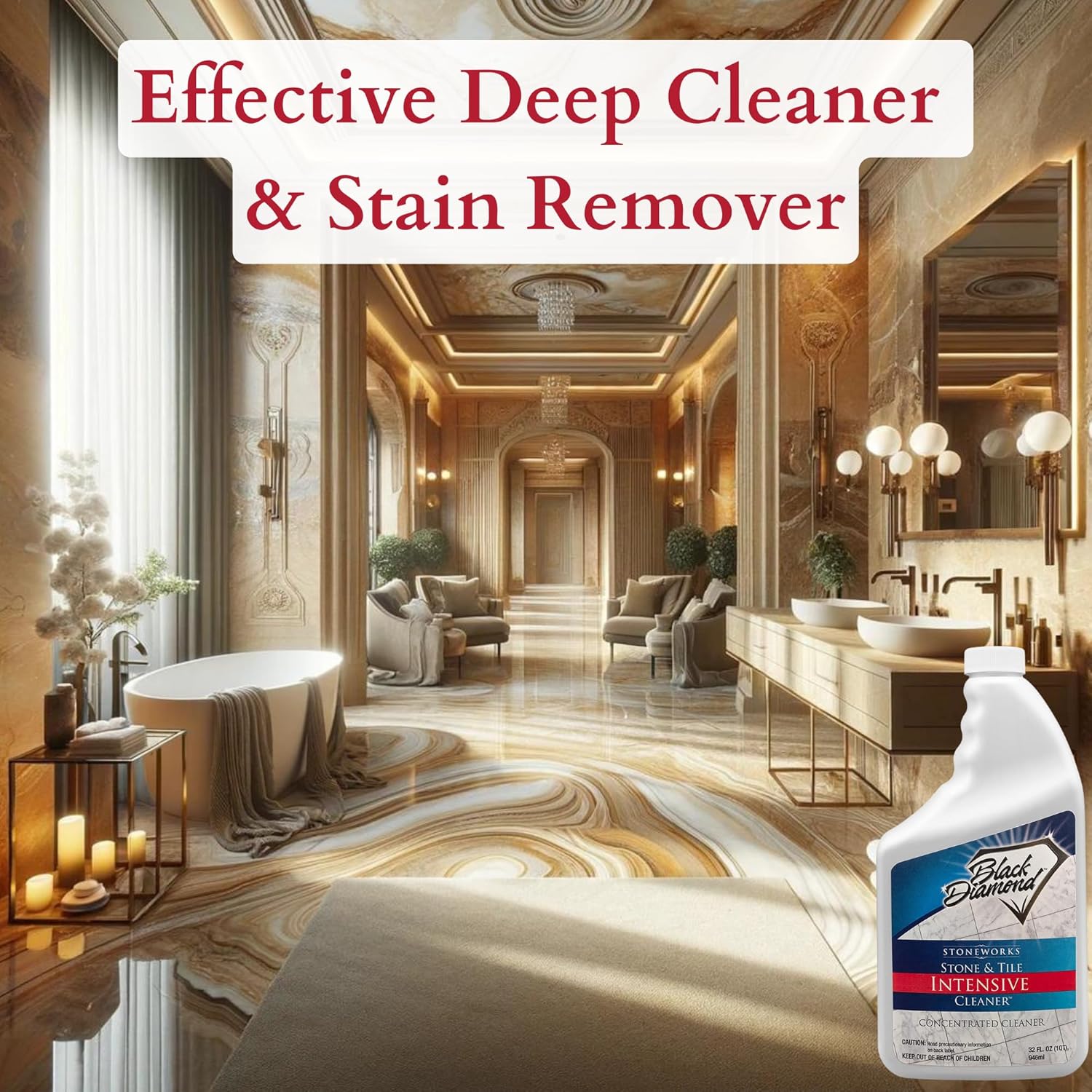 Black Diamond Stoneworks Stone & Tile Intensive Cleaner: Concentrated Deep Cleaner, Marble