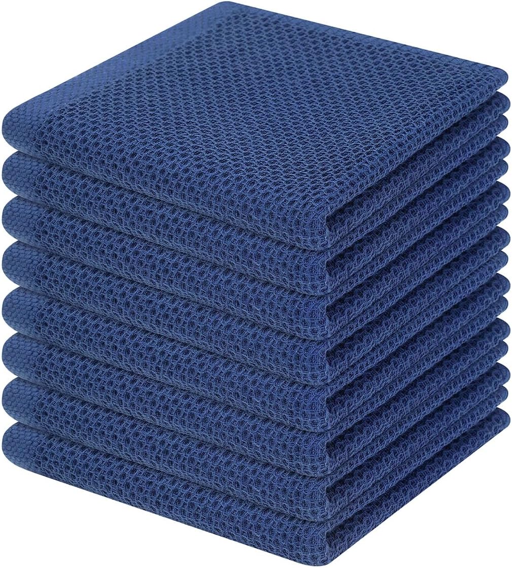 Homaxy 100% Cotton Waffle Weave Kitchen Dish Cloths, Ultra Soft Absorbent Quick Drying Dish Towels
