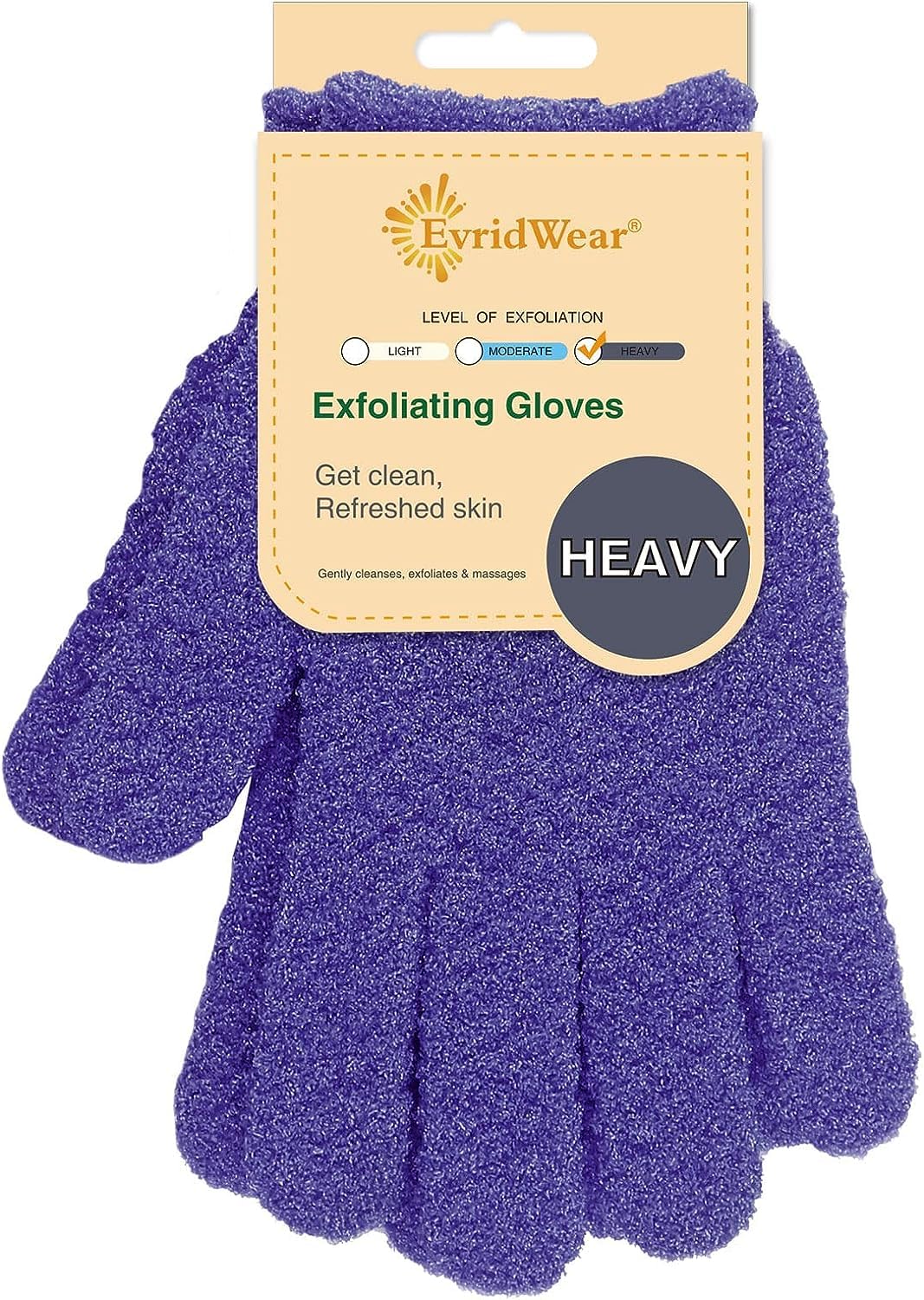 Evridwear Exfoliating Gloves for Shower, 100% Nylon Thick Soft Medium Heavy Bathing Gloves Dead