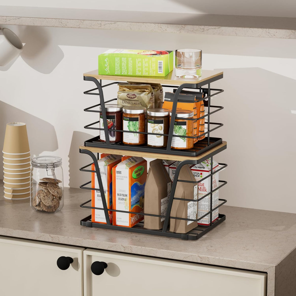 2 Pack Extra Large Pantry Storage Organizers, Pantry Baskets organization, Potato and Onion Storage