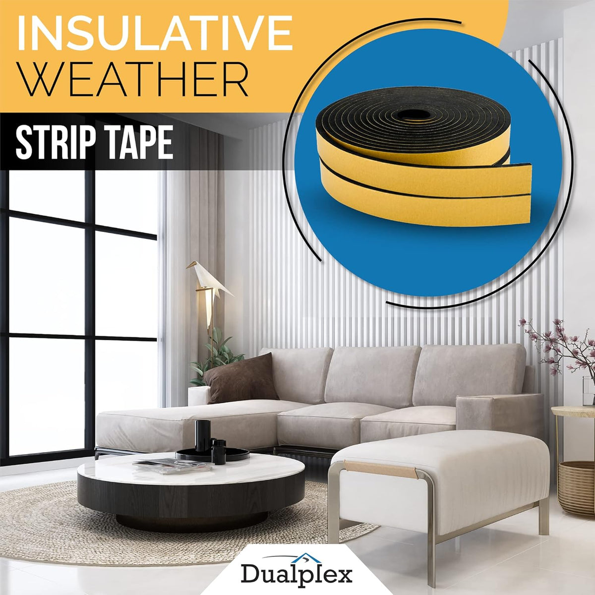 High Density Foam Weather Stripping Door Seal Strip Insulation Tape Roll for Insulating Door Frame