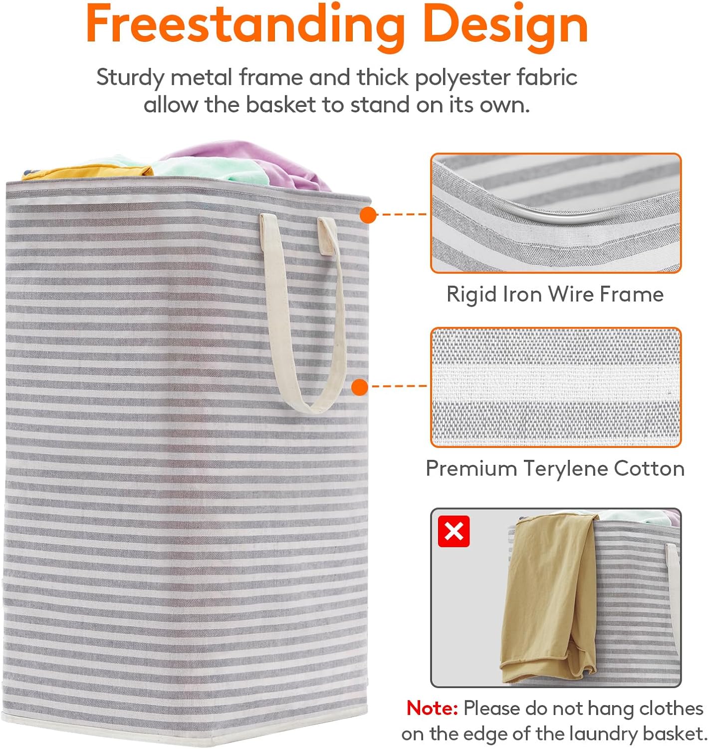 Lifewit 2 Pack Laundry Hamper Large Collapsible Laundry Baskets, Freestanding Waterproof Clothes