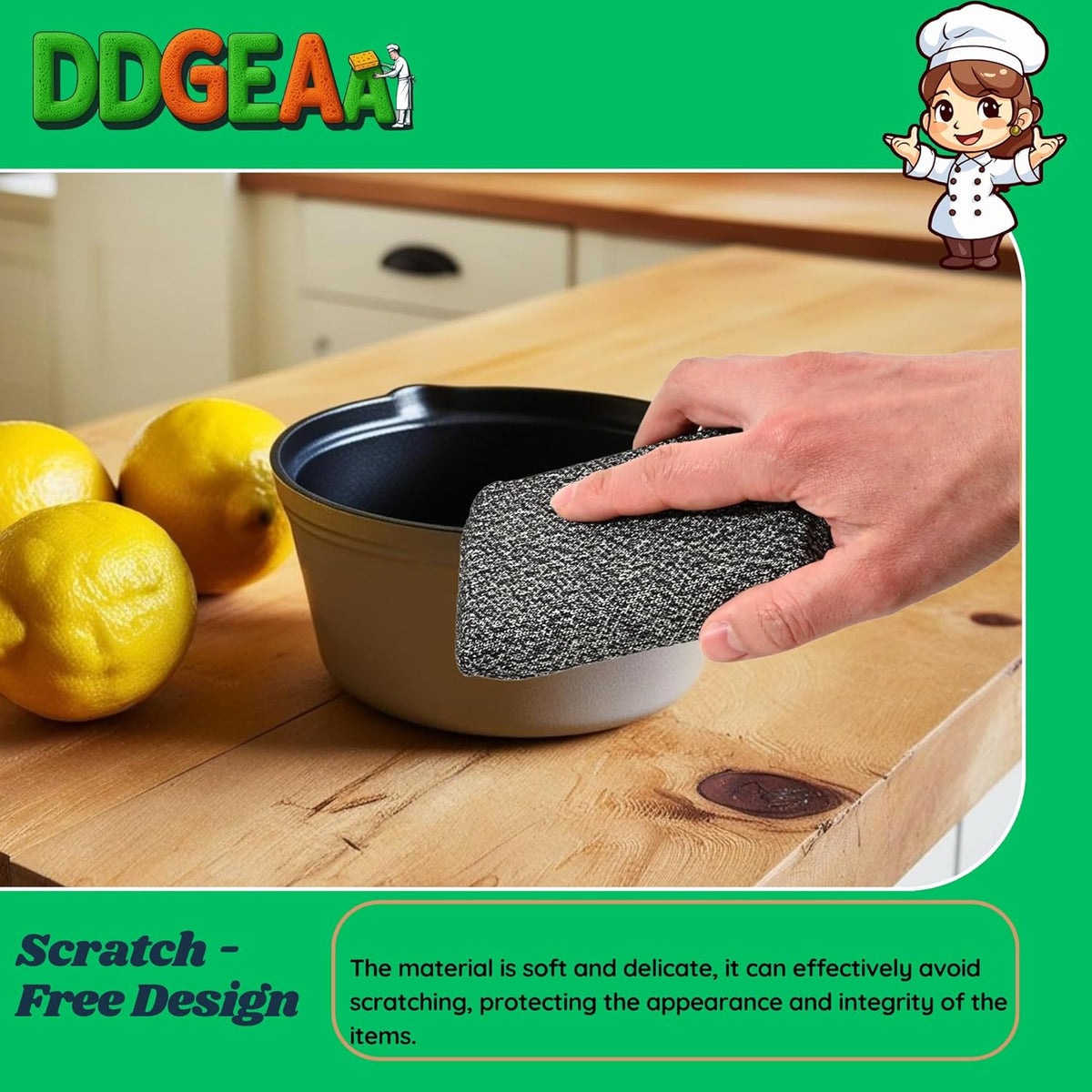 Heavy - Duty Kitchen Sponge - 20 Times More Durable, Scratch Free, Suitable for Non - Stick