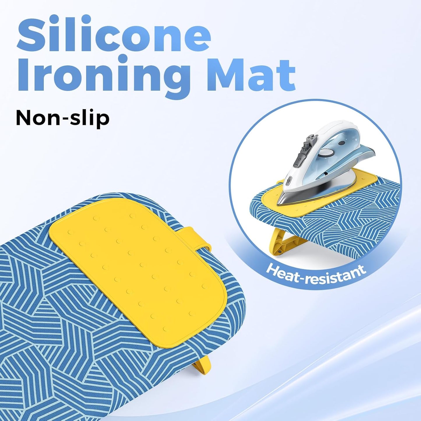 KINGBOARD Tabletop Ironing Board, Small Ironing Board with Iron Holder, Foldable Mini Iron Board
