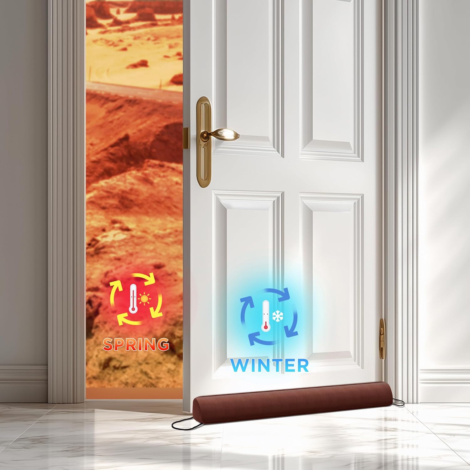 Sunolga 2-Pack 36" Door Draft Stopper Blocks Hot and Cold Air with Removable Washable Cover for