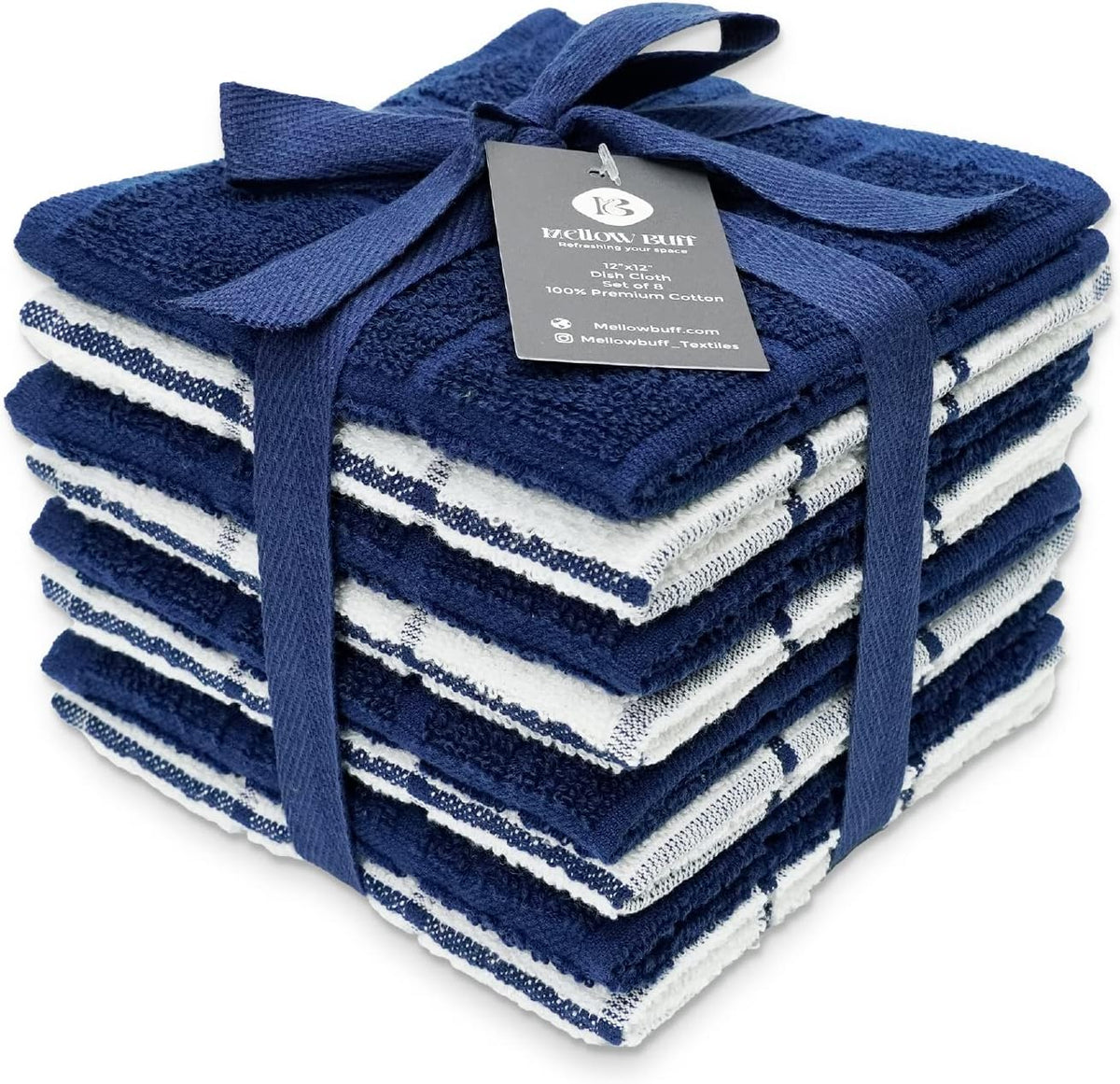100% Cotton Terry Dish Cloth & Dish Towel, 6 Pack, Super Soft and Absorbent Kitchen Towels, Perfect