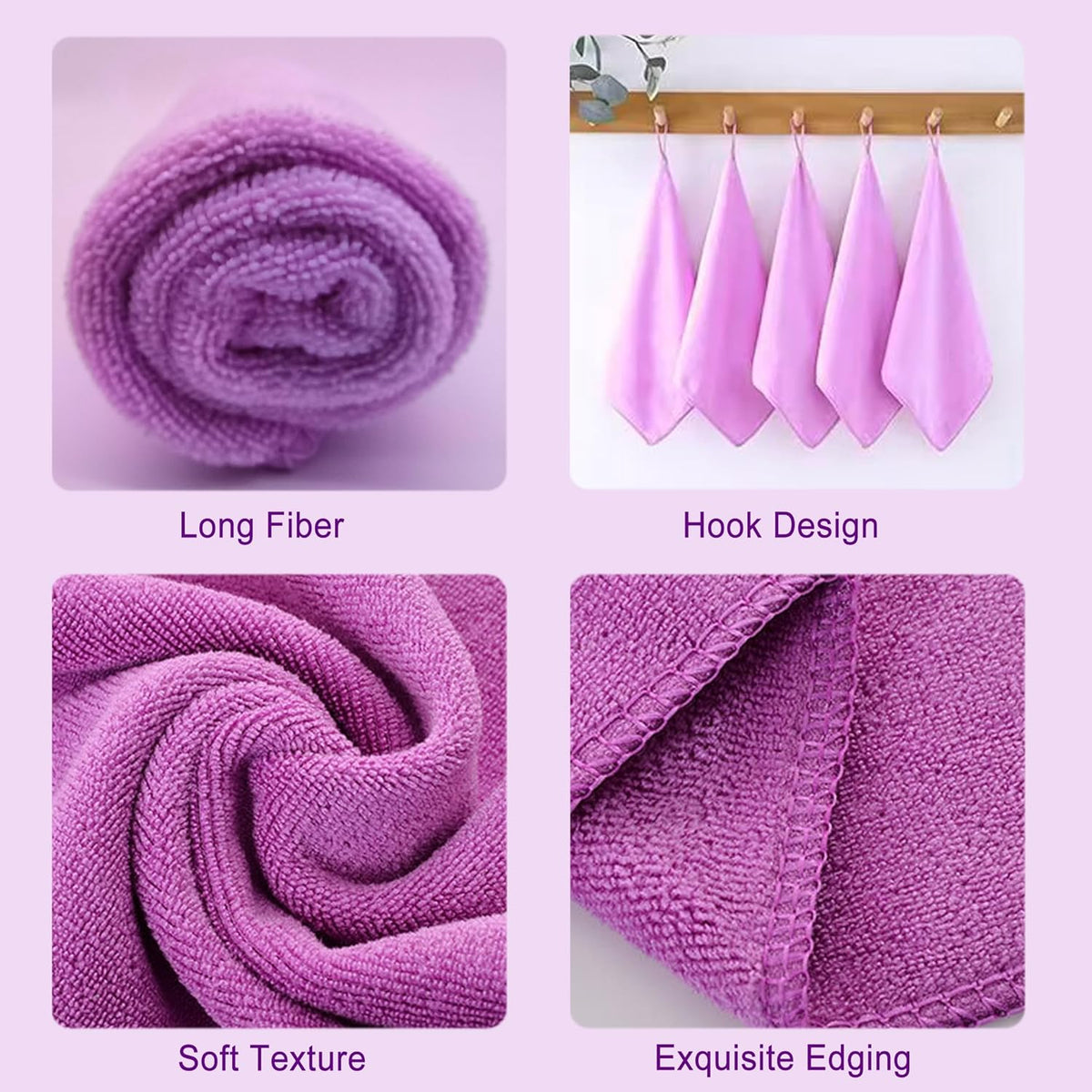 Microfiber Cloth 6Pack Cleaning Rags Absorbant Lint Free Cloth for House, Kitchen, Car, Glass