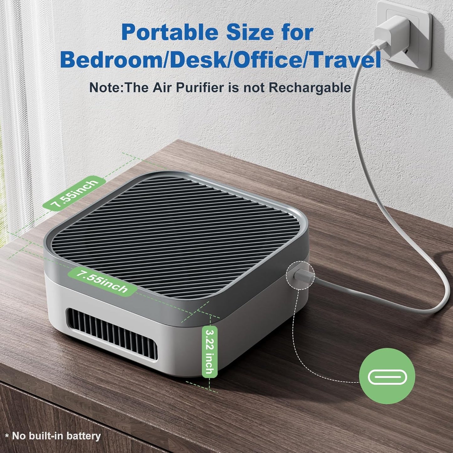 Air Purifier for Home – True HEPA Filter for Pets, Smoke & Allergies | 600 Sq Ft Coverage |