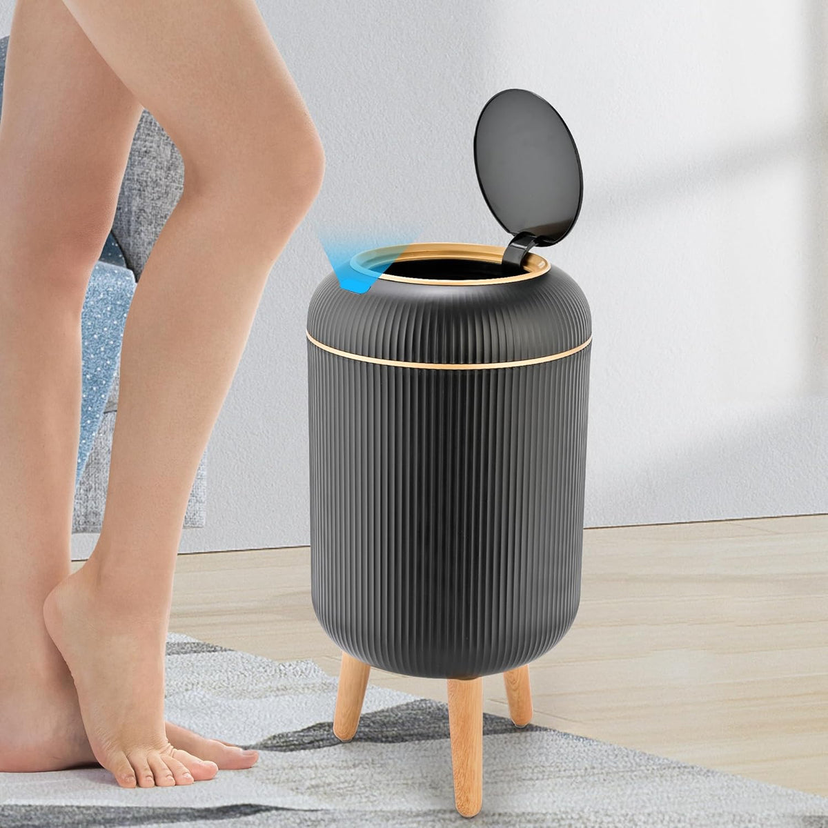 Pukomc Smart Sensor Wastebasket, Convenient and Hygienic Easy to Use, Technology Sensor Waterproof