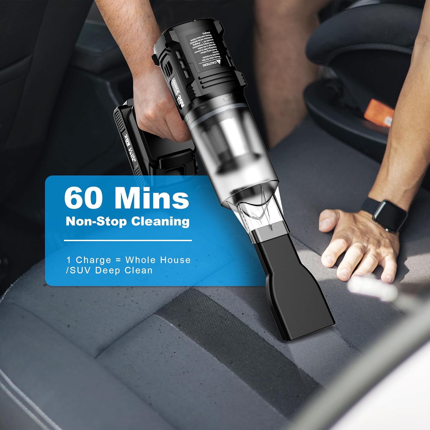 Handheld Vacuum Cleaner Cordless - 35000PA Strong Suction for Car & Home, Car Vacuum Portable