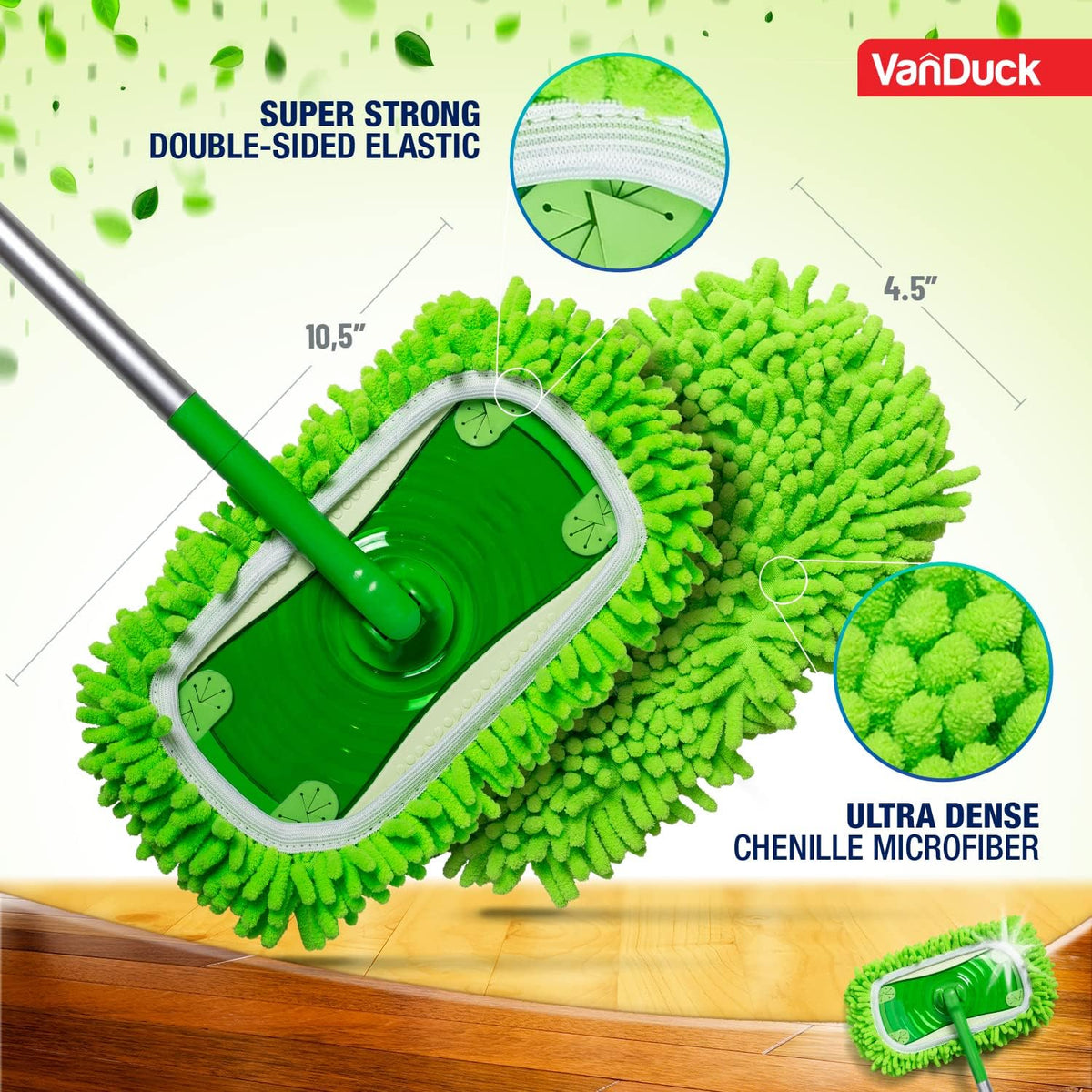 VanDuck Dust Mop Refill Compatible with Swiffer Sweeper (4 Pack) - Microfiber Pet Heavy Duty Dry