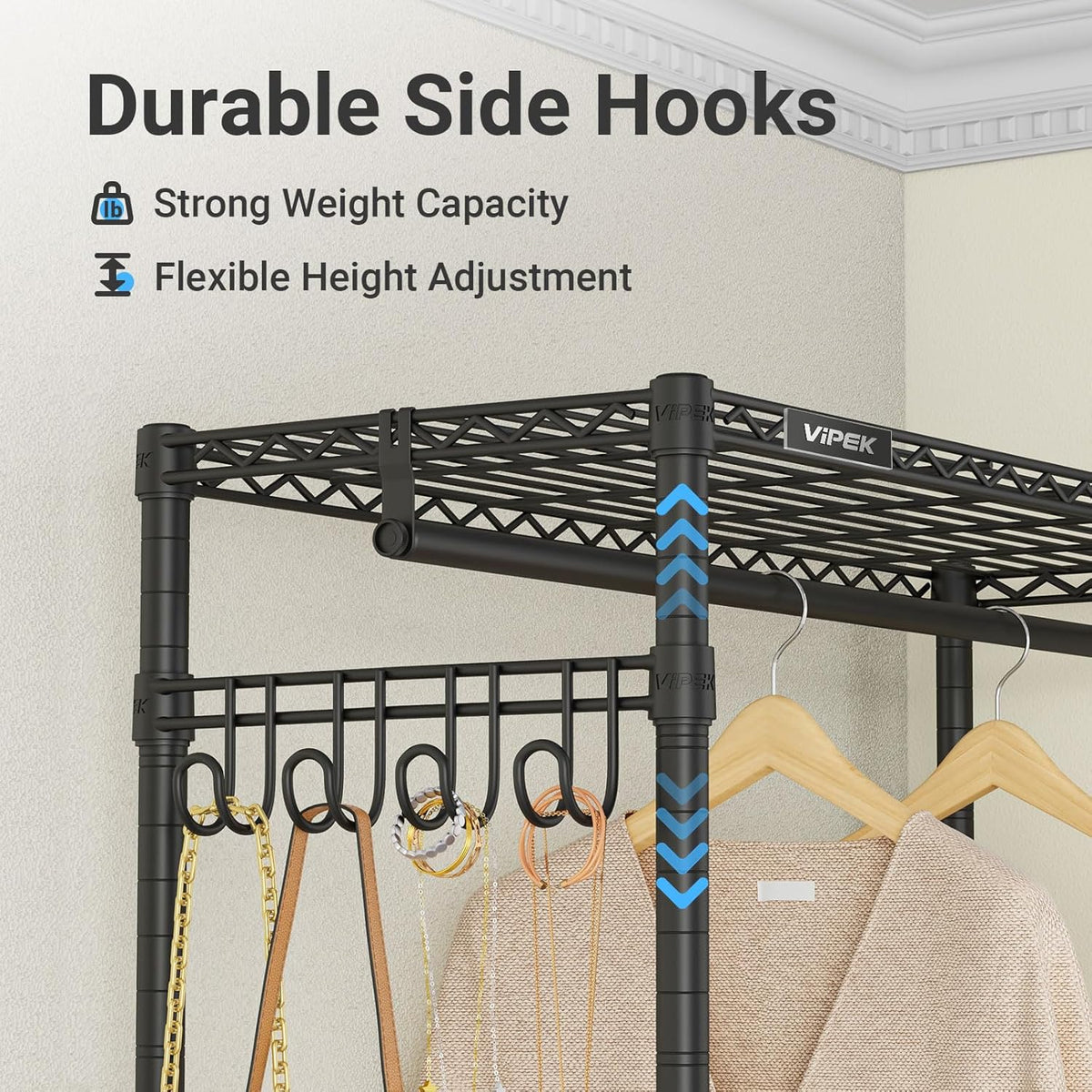 VIPEK L4 Garment Rack L Shaped Clothes Rack for Corner, Freestanding Portable Wardrobe Closet Heavy
