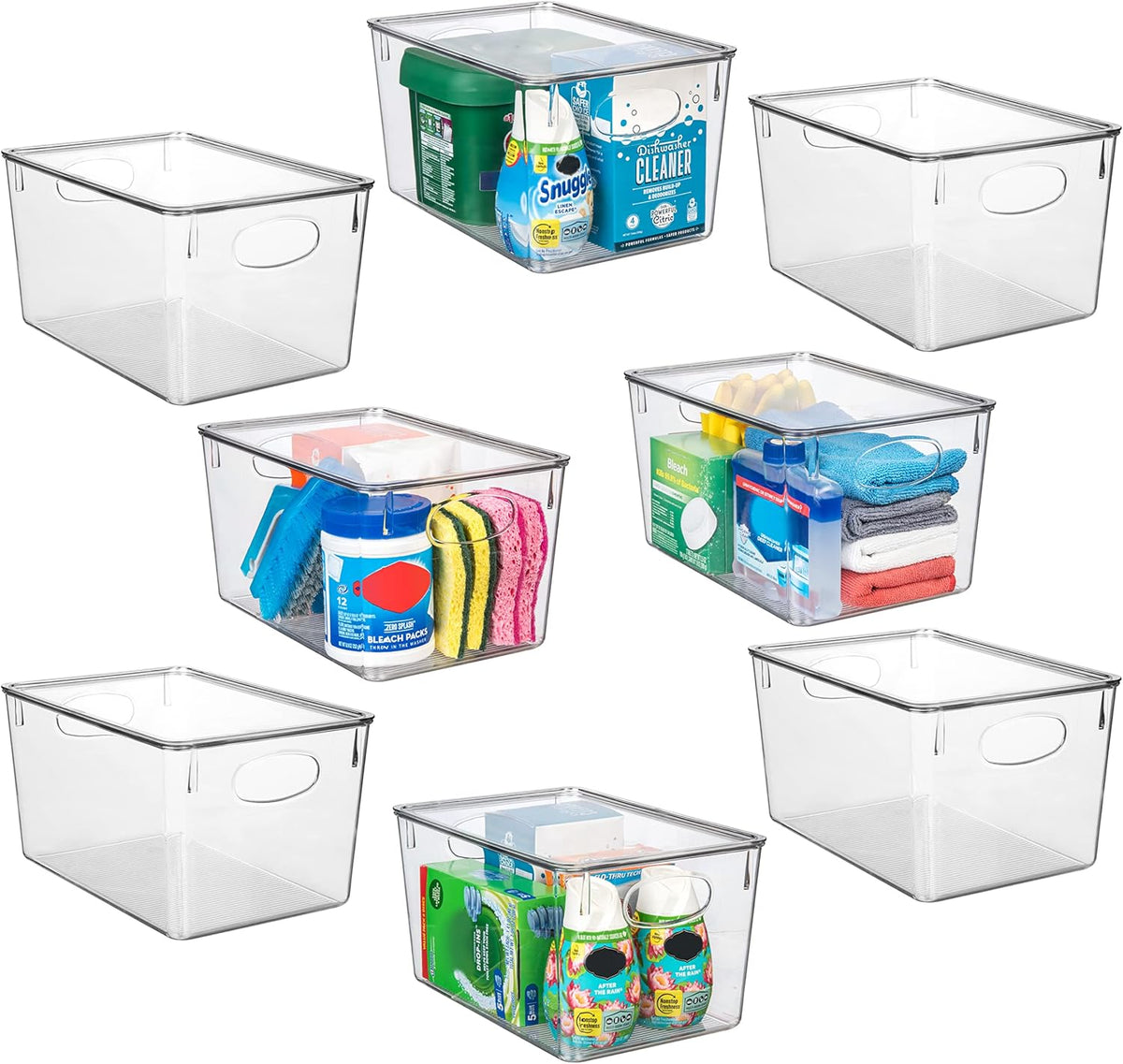 ClearSpace Plastic Storage Bins With lids, 8 Pack – Perfect Pantry Organization and Storage