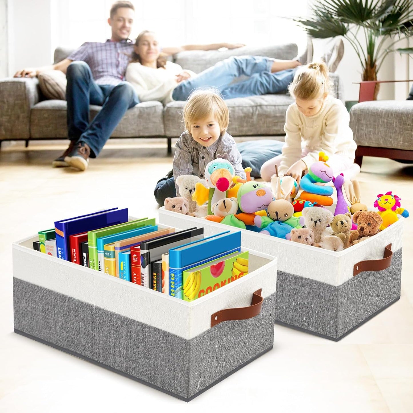 3 Pack Large Capacity Storage Bins Closet Organizer for Shelves, Fabric Closet Storage Baskets