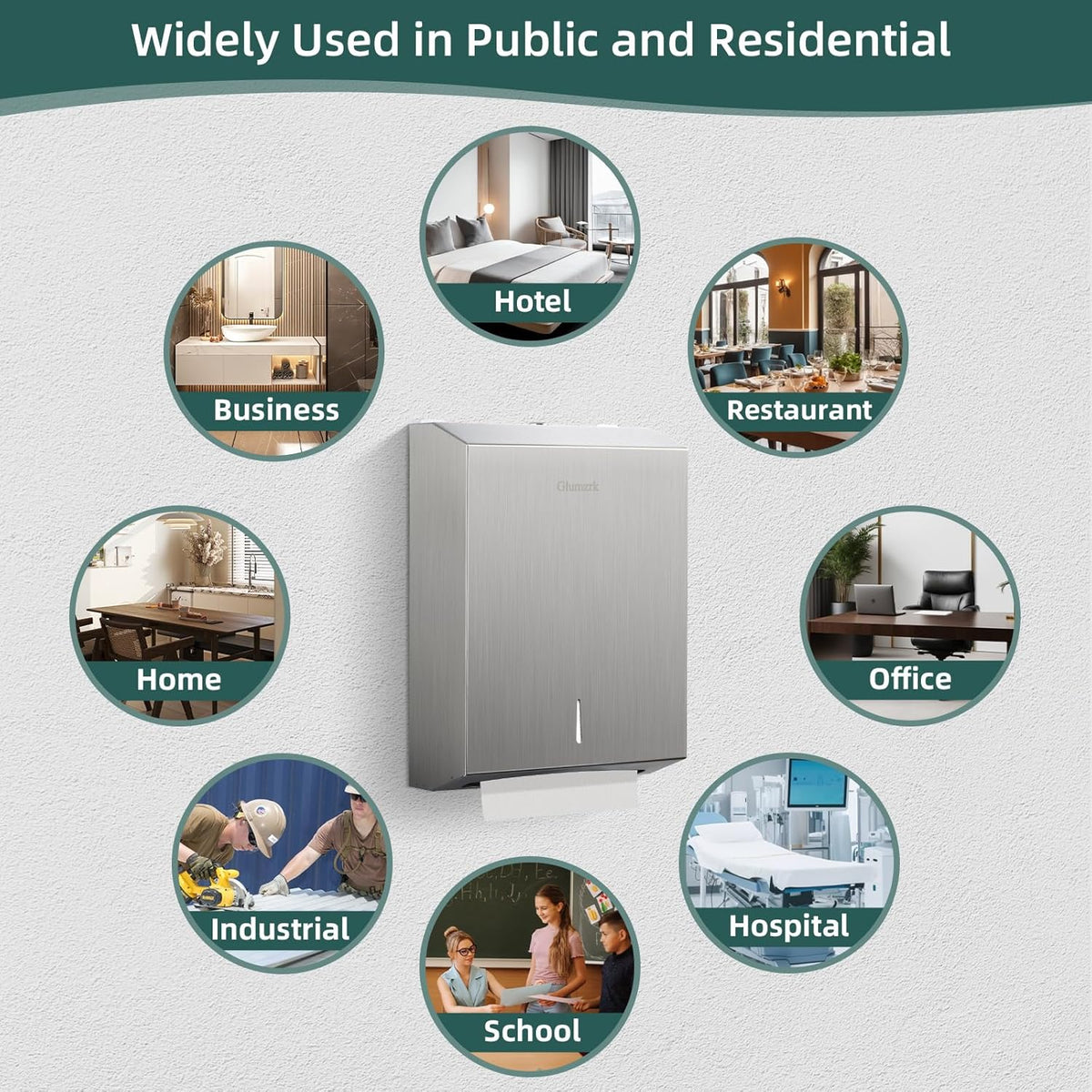 Paper Towel Dispenser Wall Mount, Large Commercial C/Z Tri Fold Multifold Hand Towels Dispenser