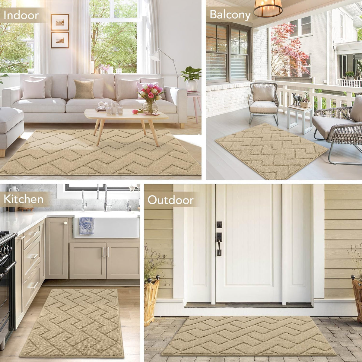 hicorfe Front Door Mat Outside Entrance,20"x31.5" Absorbent Muddy Dirt Resist Welcome Door Mats