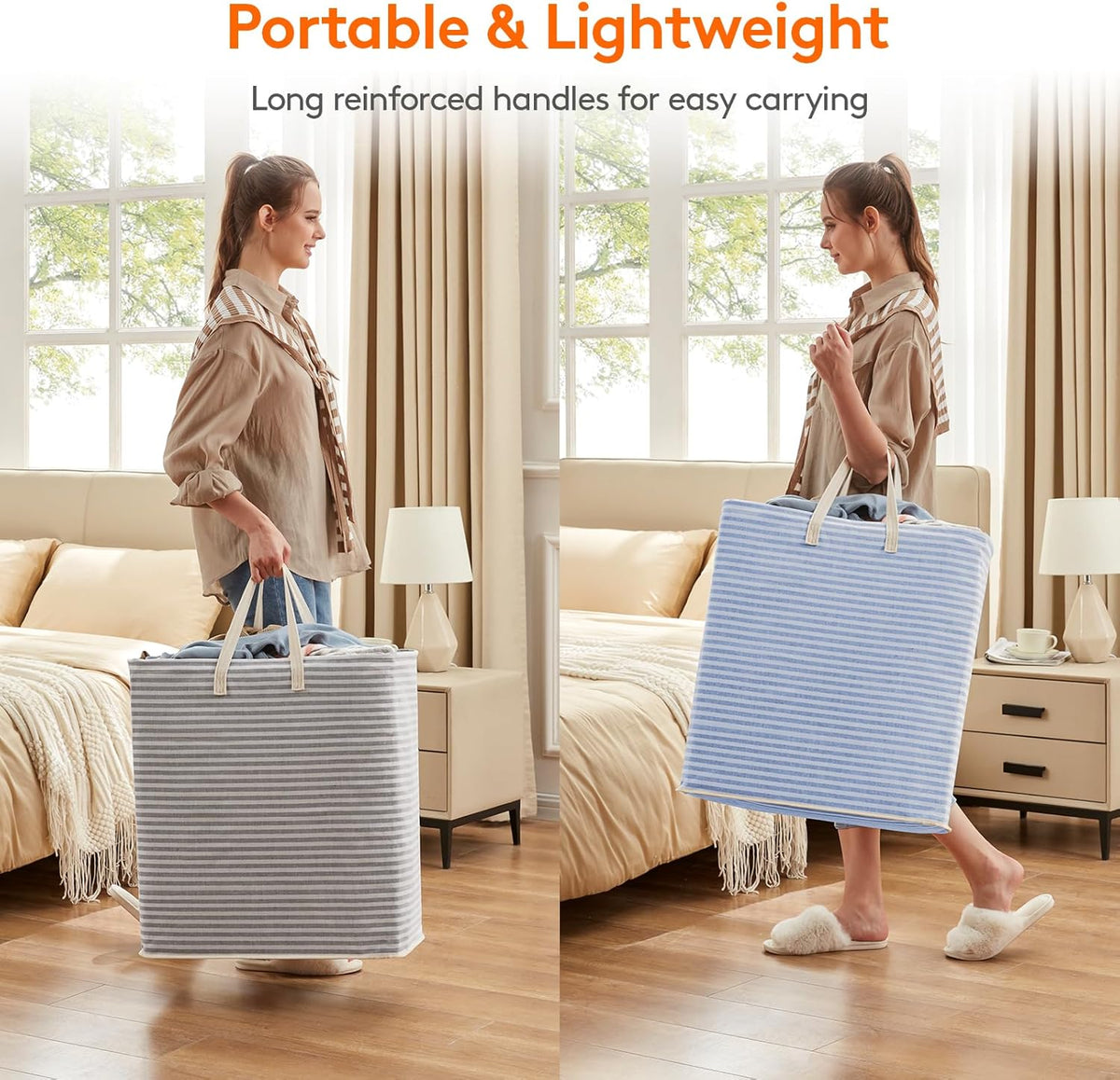 Lifewit 2 Pack Laundry Hamper Large Collapsible Laundry Basket, Freestanding Waterproof Cloth