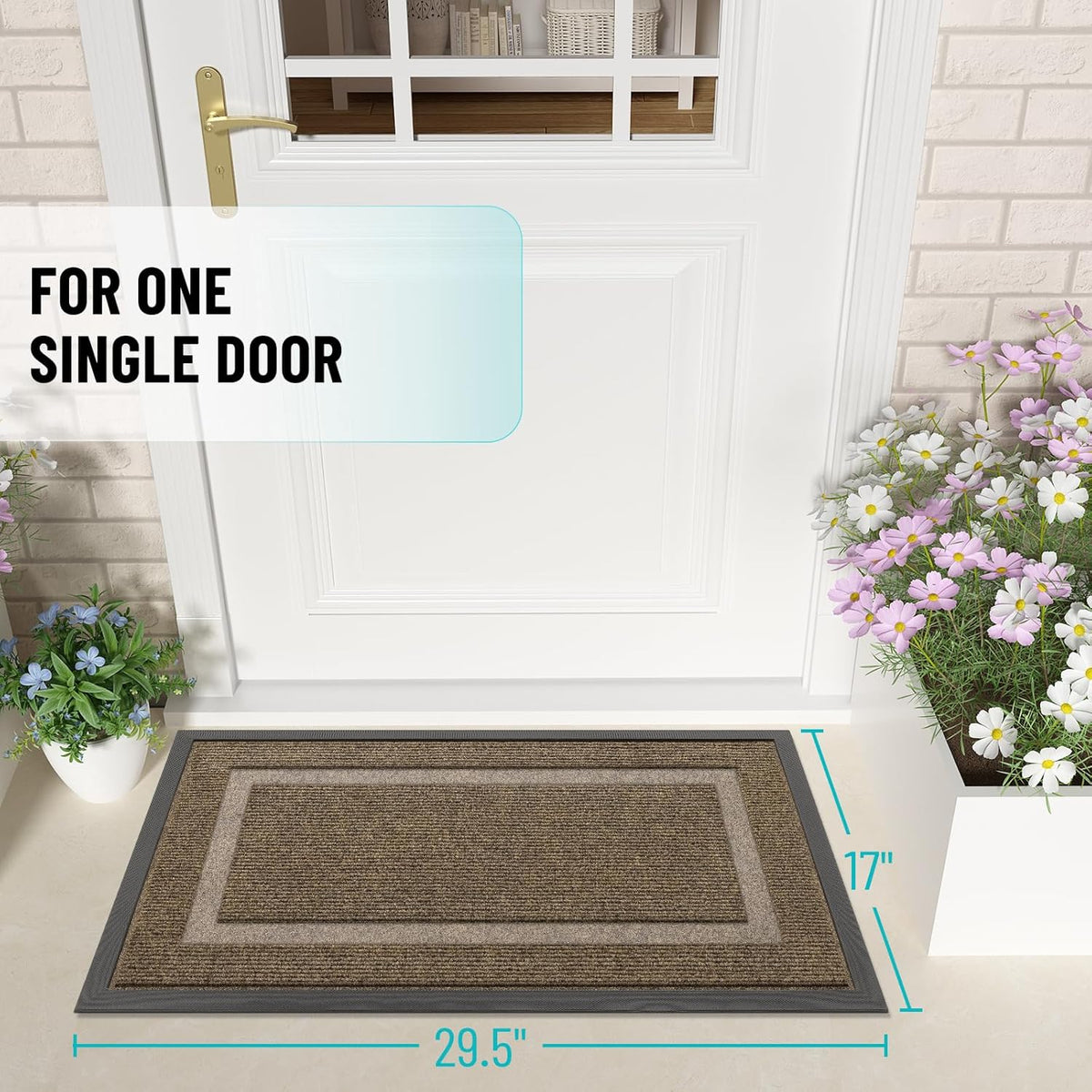 OLANLY Front Door Mat Indoor Outdoor Entrance, Waterproof All-Season, All-Weather Doormat, Sturdy