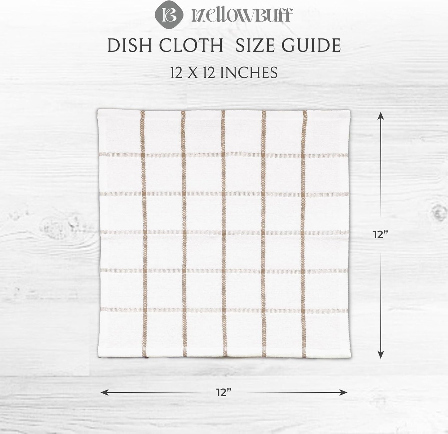 100% Cotton Terry Dish Cloth & Dish Towel, 6 Pack, Super Soft and Absorbent Kitchen Towels, Perfect