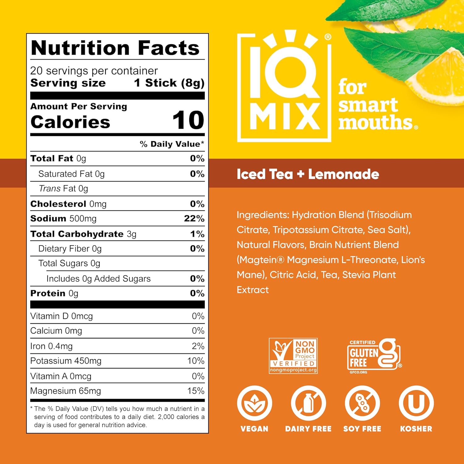 IQMIX Hydration Electrolyte Powder – 4-in-1 Formula for Hydration, Mental Clarity, Mood and