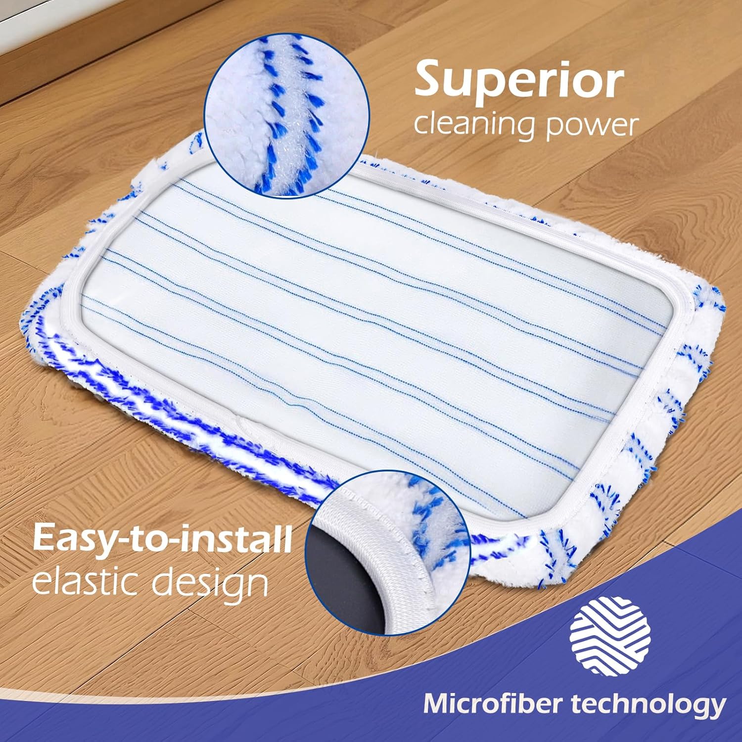 Masthome Microfiber Mop,Large Surface Flat Mop with 5 Reusable Pads,Hardwood Floor Mops for Dry and