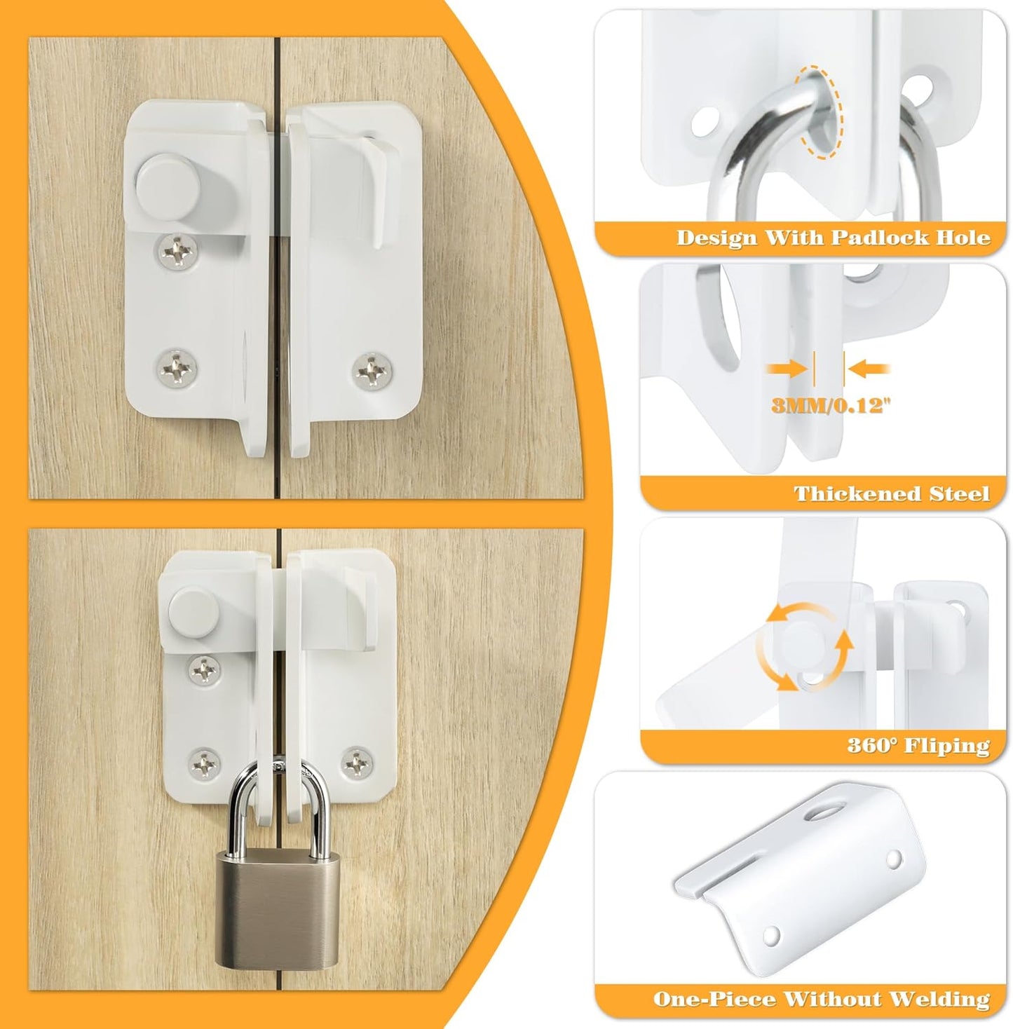 Alise Flip Latch Gate Latch Shed Lock Shed Latch Barn Door Lock Locking Latches for Barn Fence