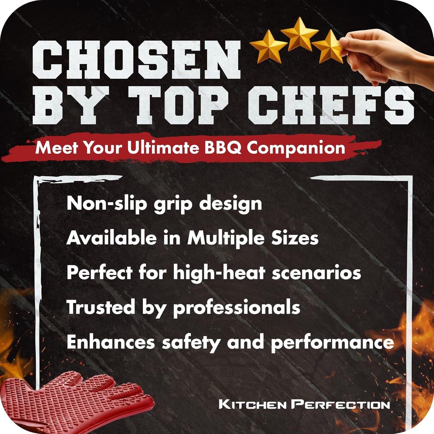 KITCHEN PERFECTION S Silicone Smoker Oven Gloves -Extreme Heat Resistant BBQ Gloves -Handle Hot