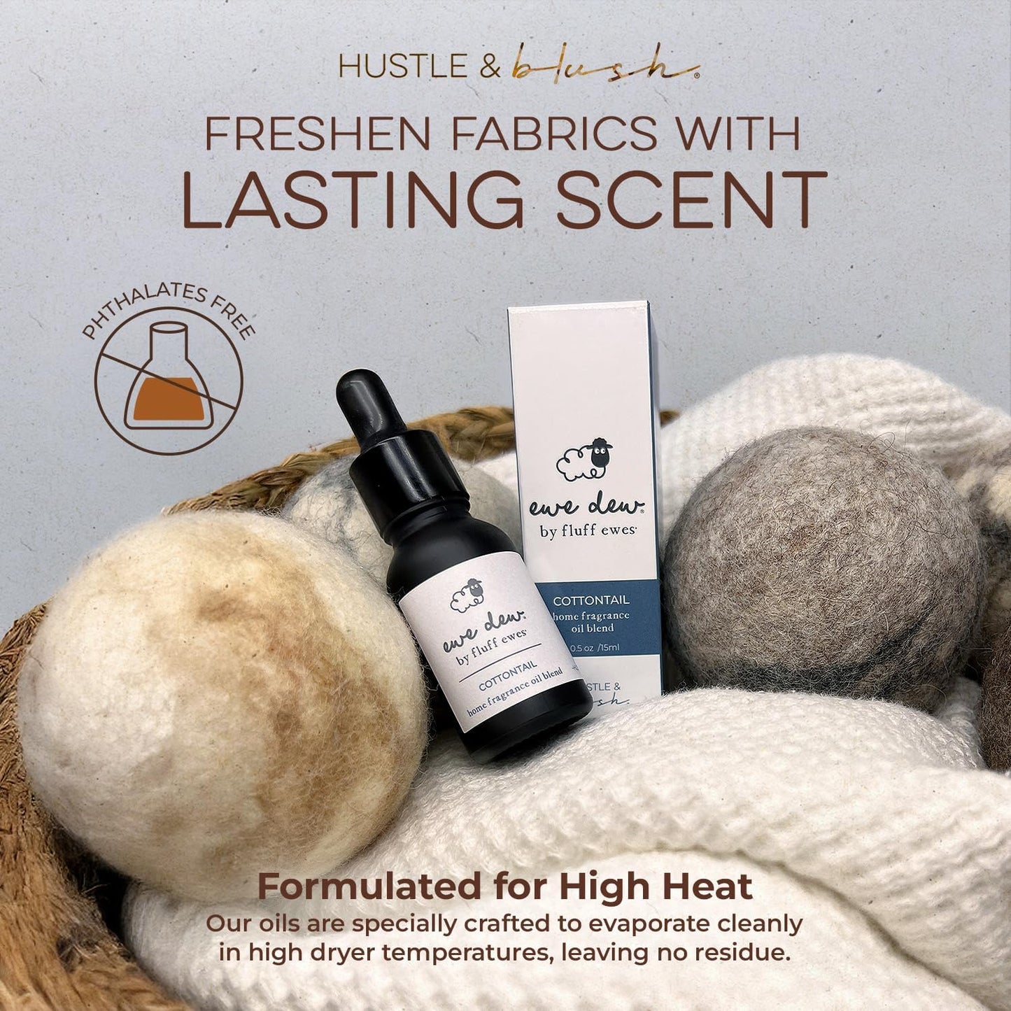 Laundry Essential Oils for Dryer Balls 15ml Cottontail - Blend of Laundry Fragrance Oil and