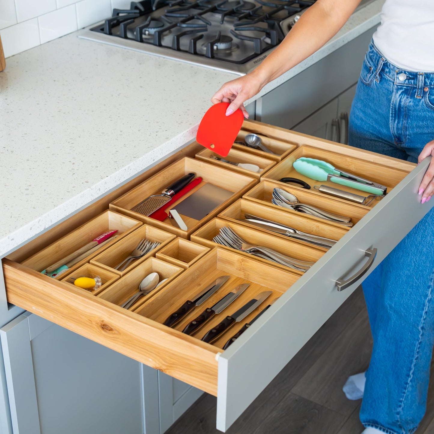 Grow Forward Bamboo Drawer Organizer Boxes – view 5
