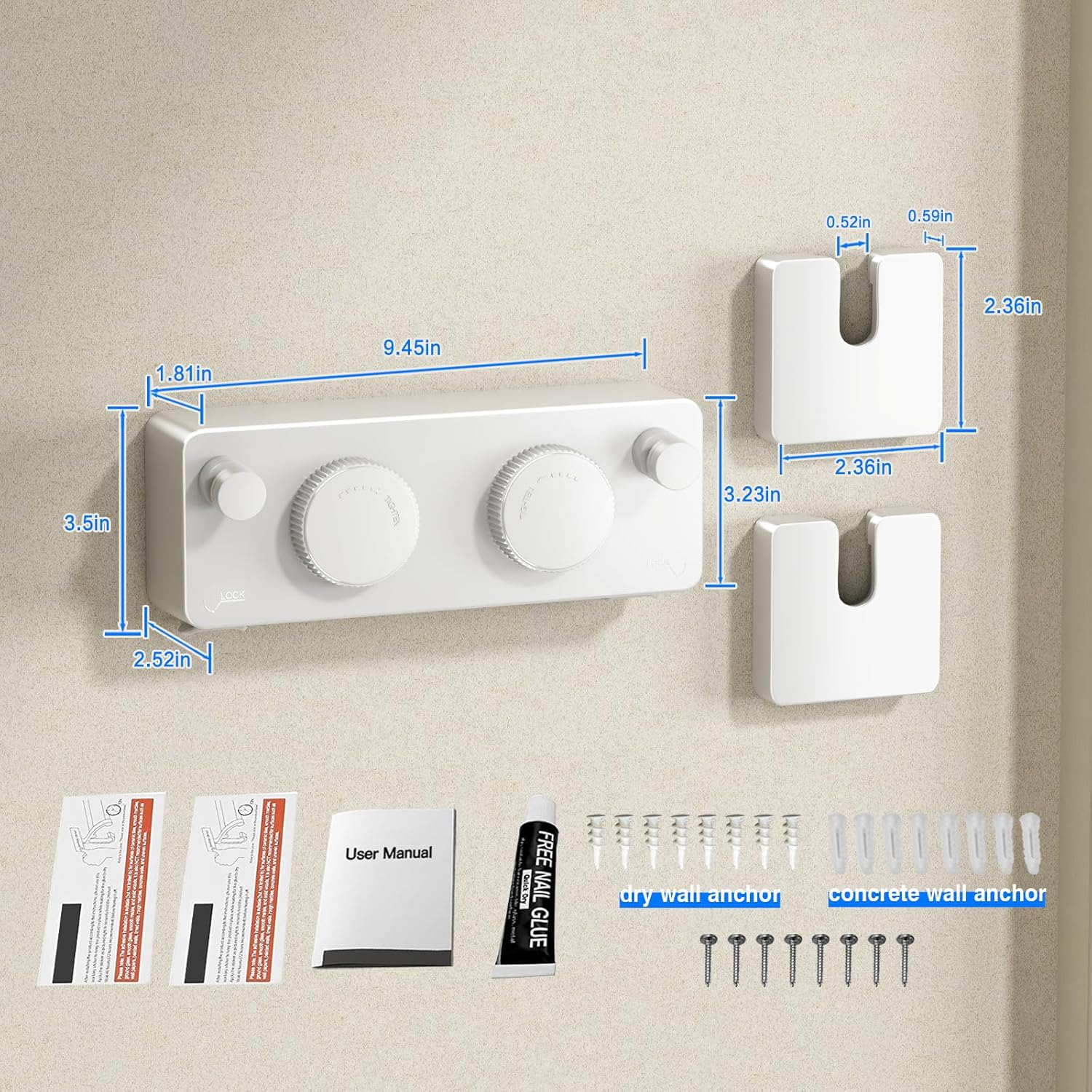 Retractable Twin Clothesline Indoor, Non-Sagging Outdoor Clothes Line Retracting Heavy Duty Clothes