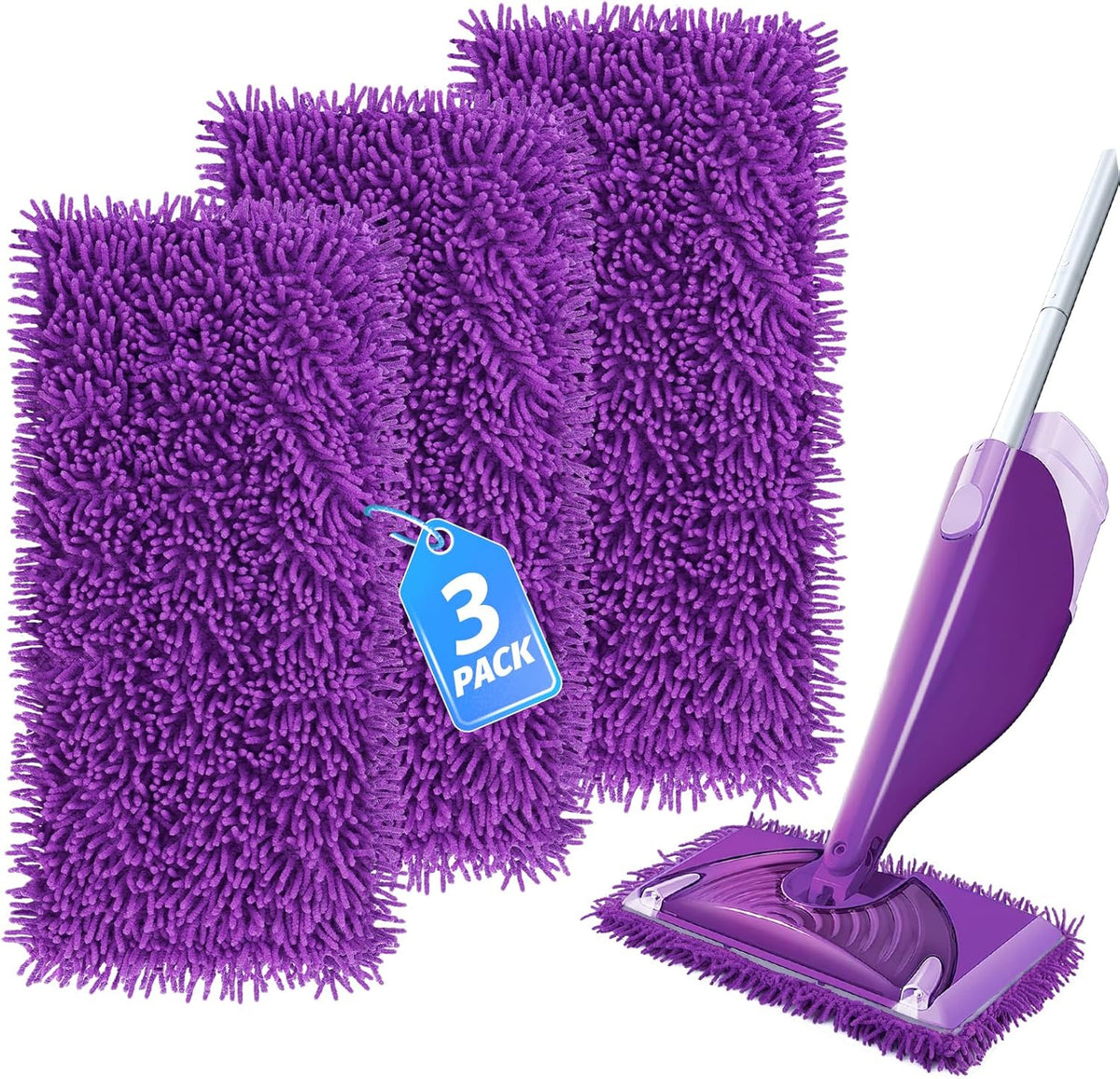 Wet Jet Pads Compatible with Swiffer Wetjet, Reusable Wet Jet Refill for Hardwood and Floor Spray