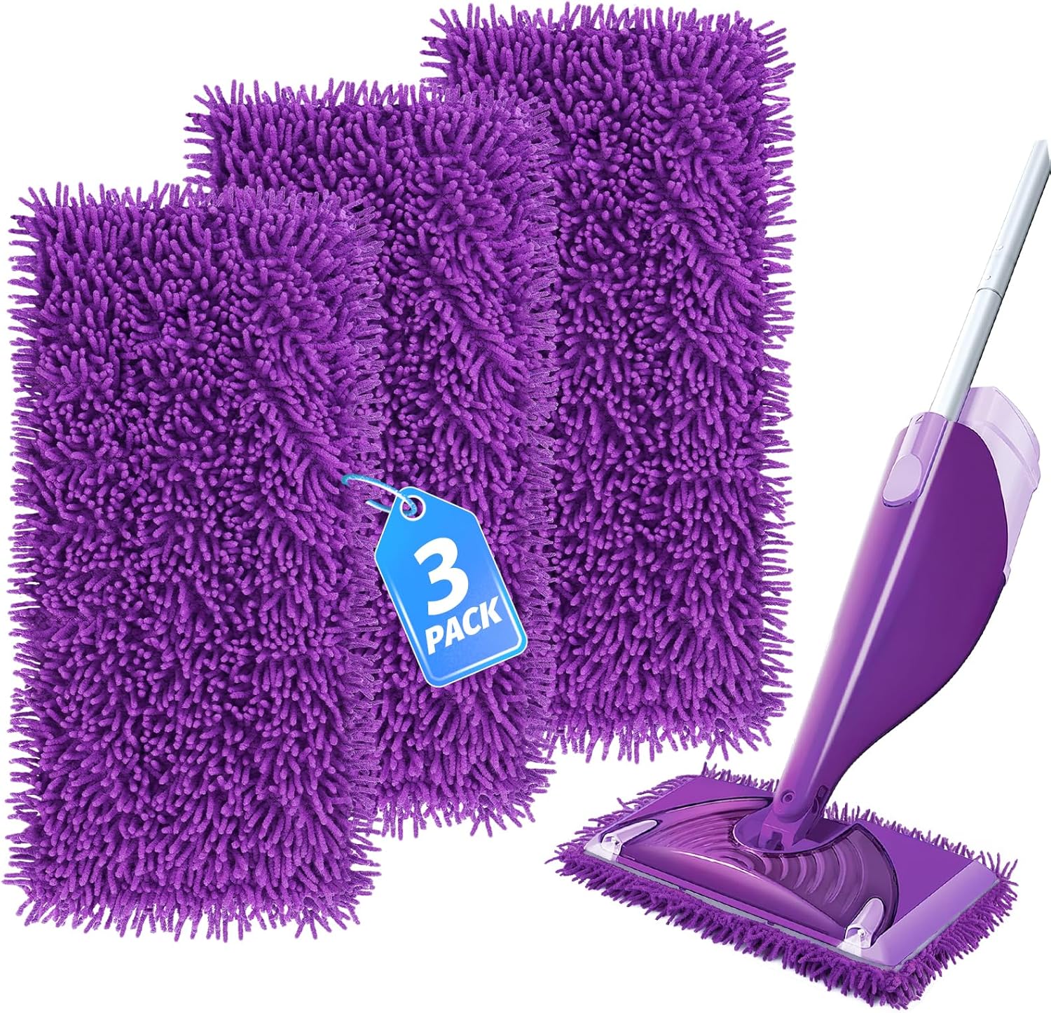 Wet Jet Pads Compatible with Swiffer Wetjet, Reusable Wet Jet Refill for Hardwood and Floor Spray