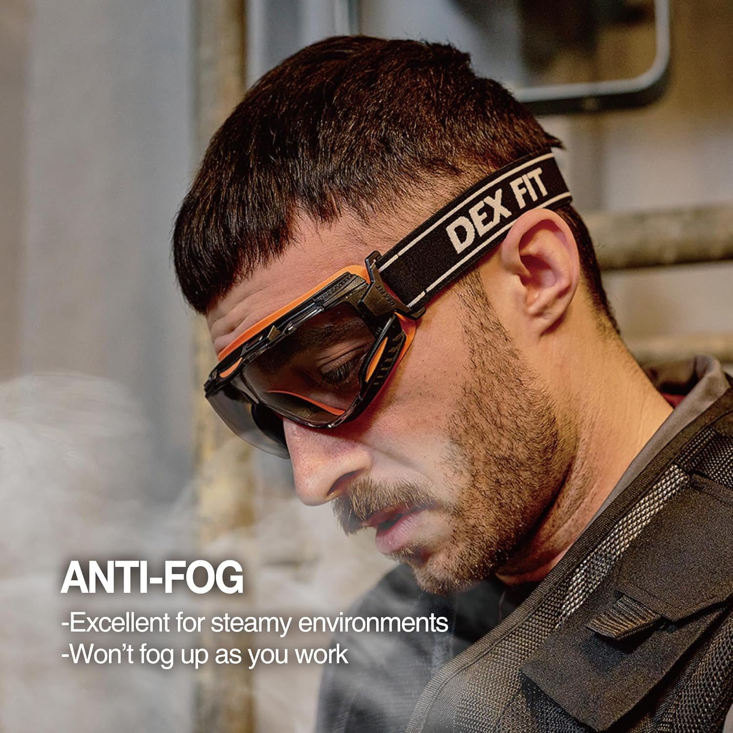 DEX FIT Protective Safety Goggles SG220; Anti Fog & Scratch, Z87 Eye Protection for Work