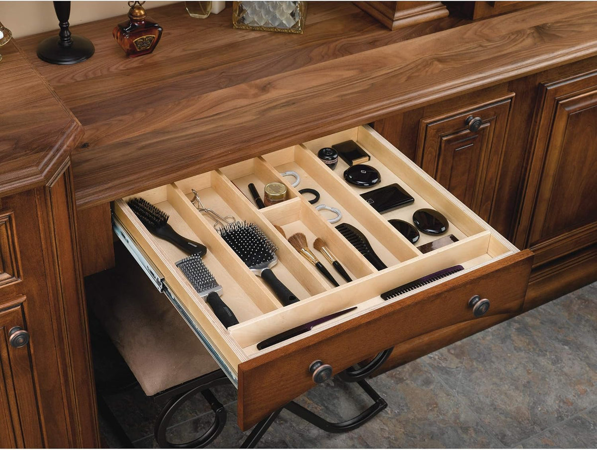 Rev-A-Shelf Trim-to-Fit Shallow Drawer Organizer for Kitchen Utensils, Cutlery Cabinet Storage