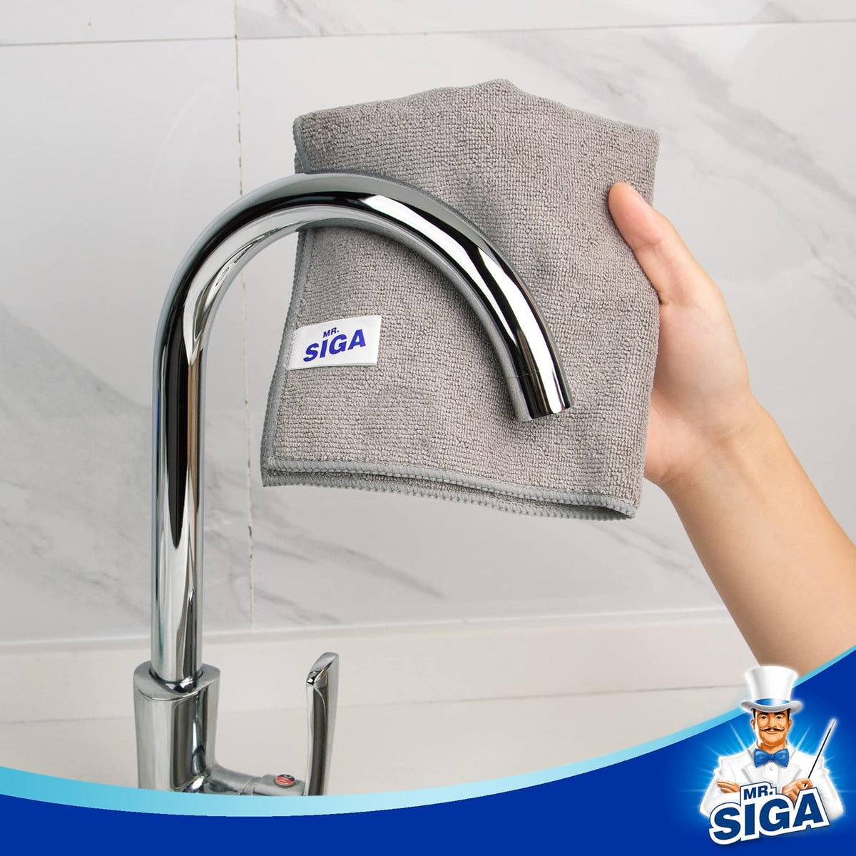 MR.SIGA Microfiber Cleaning Cloth, All-Purpose Microfiber Towels, Streak Free Cleaning Rags, Pack