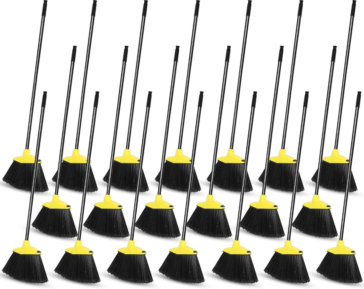 WILLBOND 20 Pcs Heavy Duty Broom Outdoor Indoor Commercial Angle Brooms Bulk for Courtyard Garage