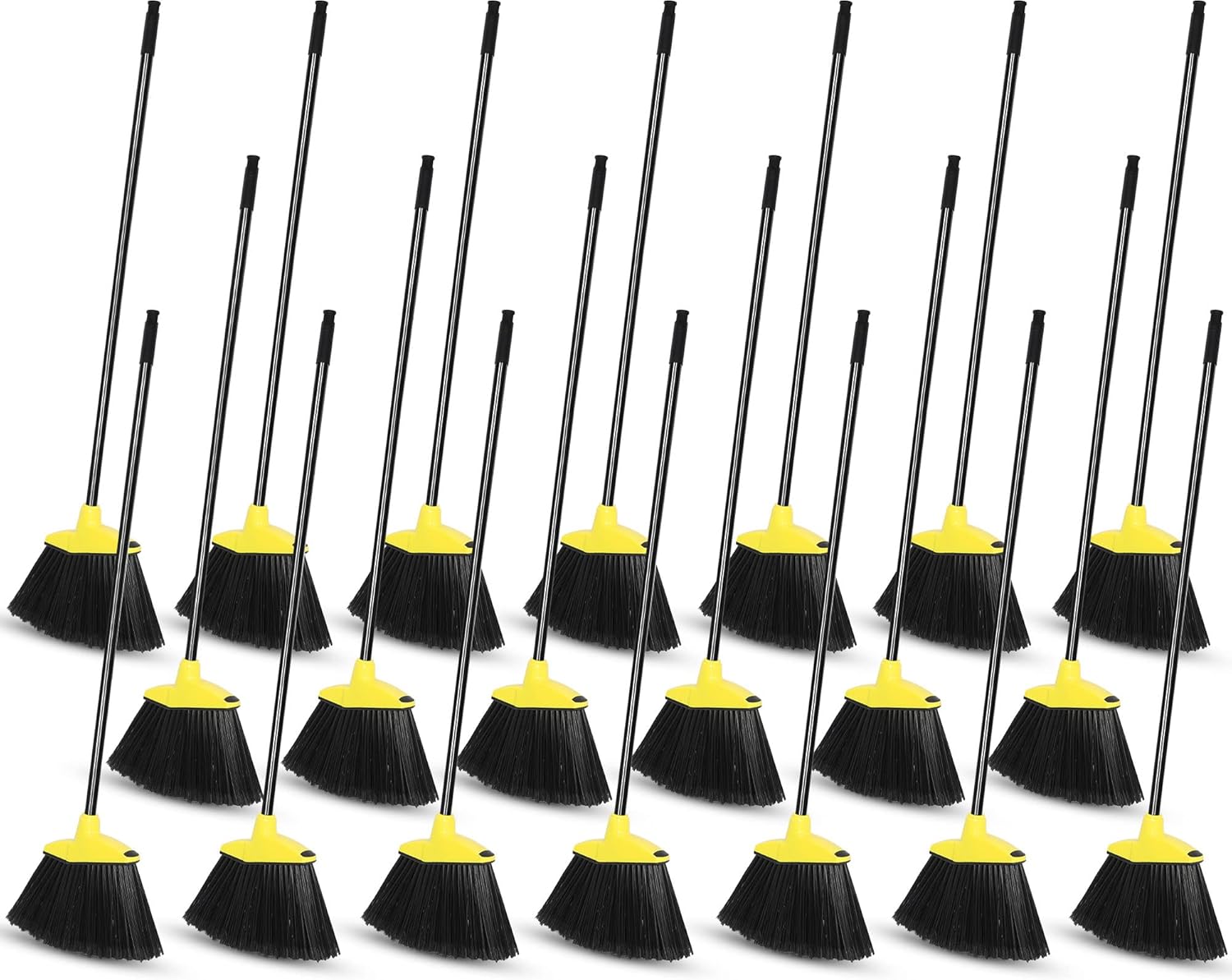 WILLBOND 20 Pcs Heavy Duty Broom Outdoor Indoor Commercial Angle Brooms Bulk for Courtyard Garage