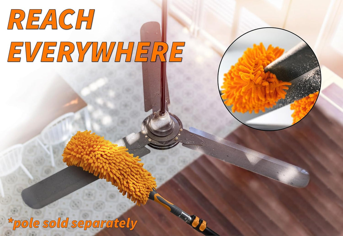 Flexible Ceiling Fan Cleaner Duster // Washable Fan Duster for High Ceiling // Fits All Extension