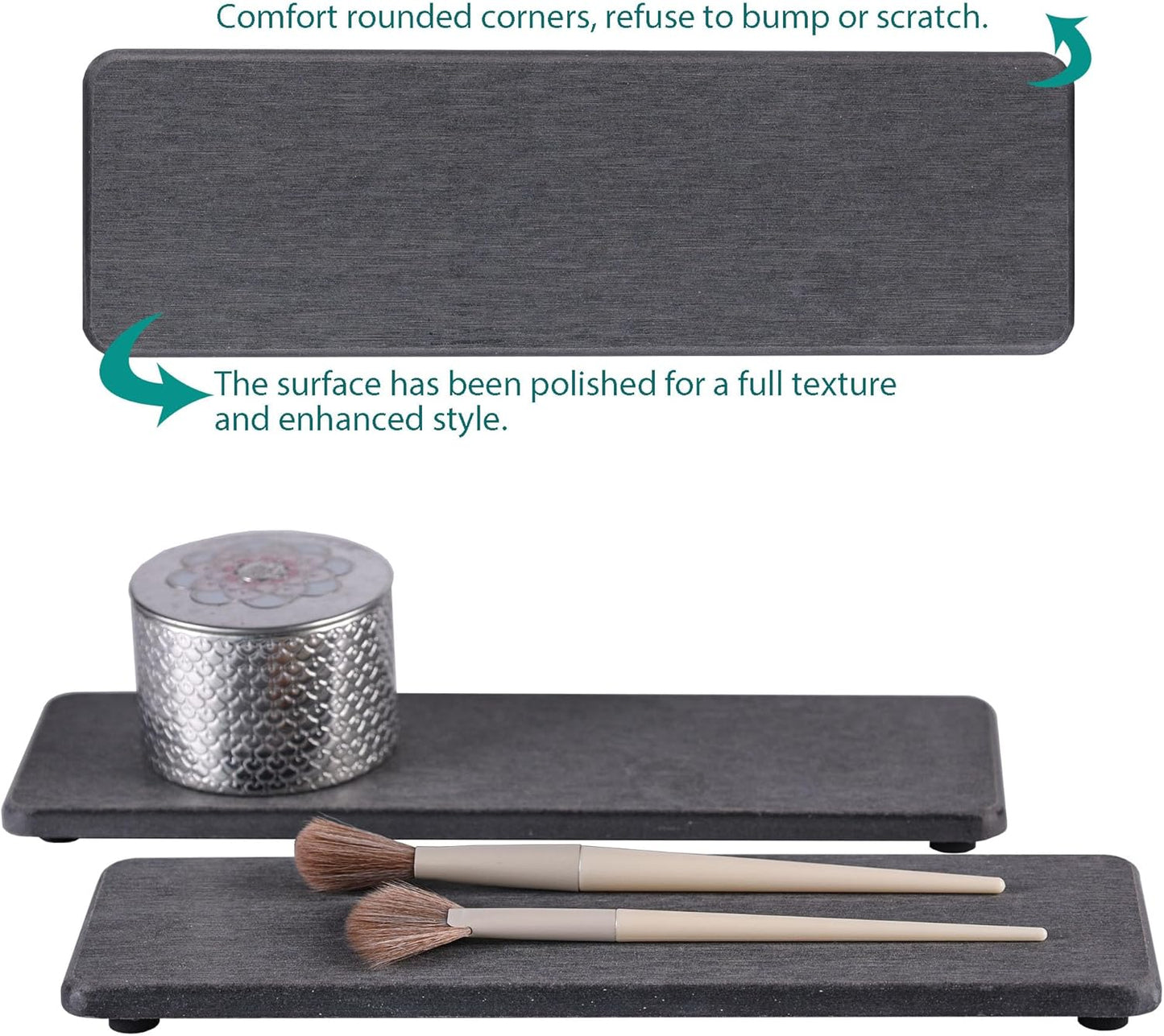2 Pcs Water Absorbing Stone Trays, Kitchen/Bathroom Sink Soap Dish, Diatomite Tray Used for Hand