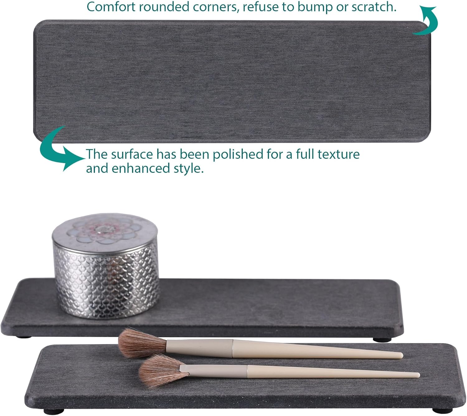 2 Pcs Water Absorbing Stone Trays, Kitchen/Bathroom Sink Soap Dish, Diatomite Tray Used for Hand