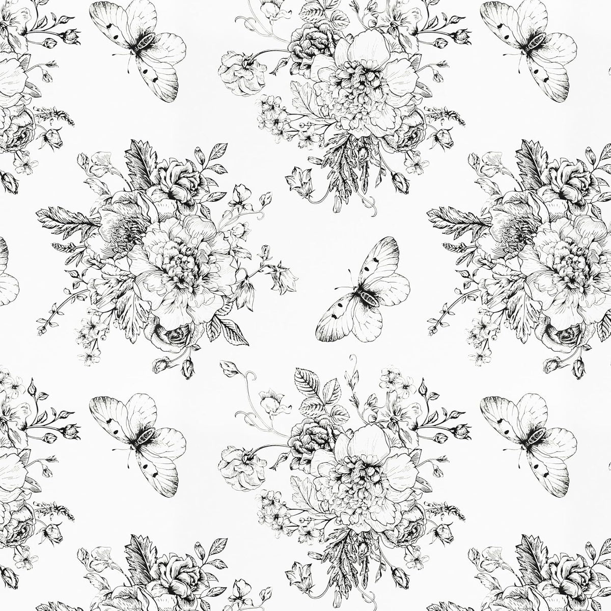 Micpolo Floral and Butterfly Self Adhesive Shelf Liner for Kitchen Bedroom Cabinets Waterproof