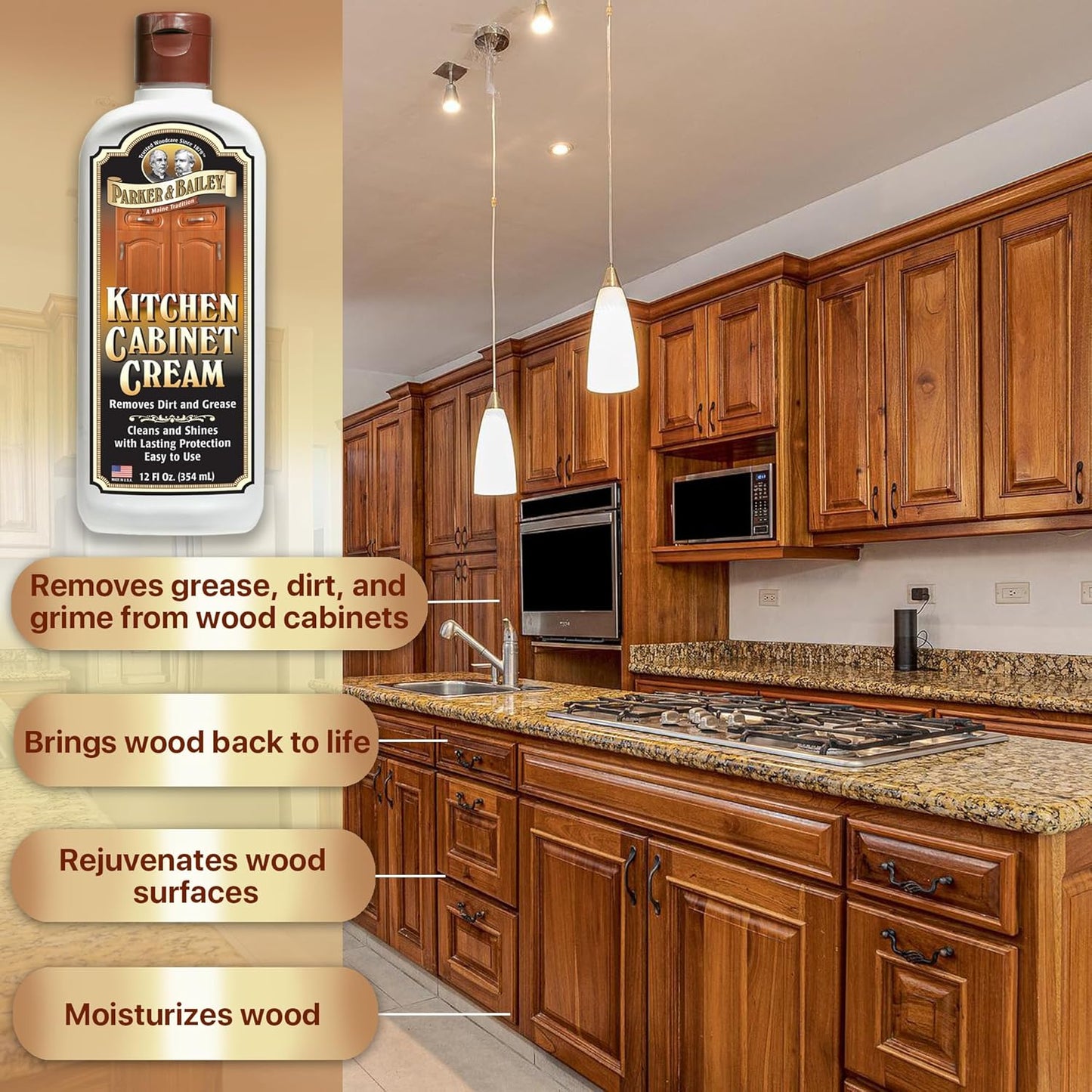 PARKER & BAILEY KITCHEN CABINET CREAM - Multi-surface Wood Cleaner and Polish Furniture Quick Shine
