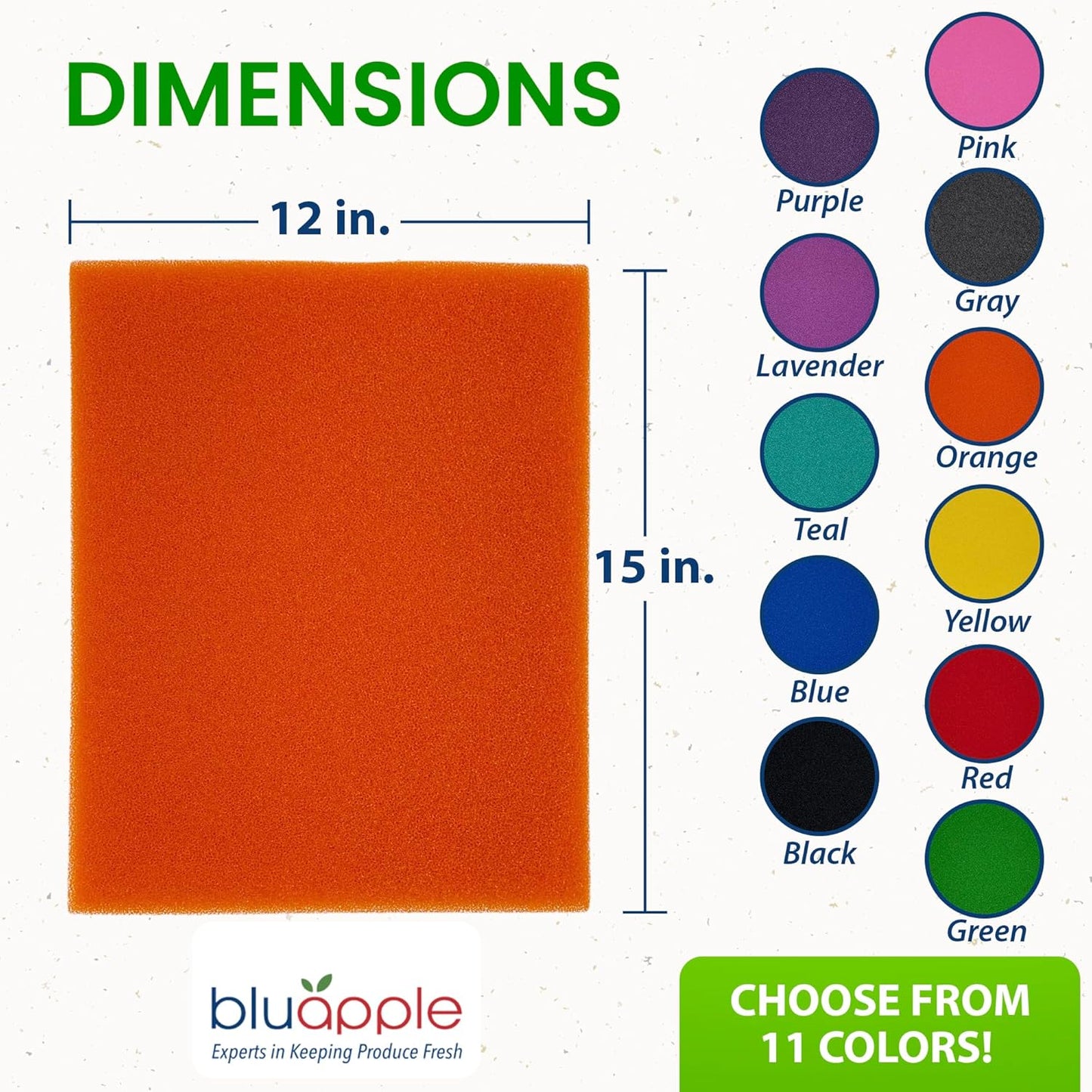 Bluapple FreshMats, Refrigerator Bin Liner, Fridge Drawer Mats, Crisper Life Extender Liner Keeps