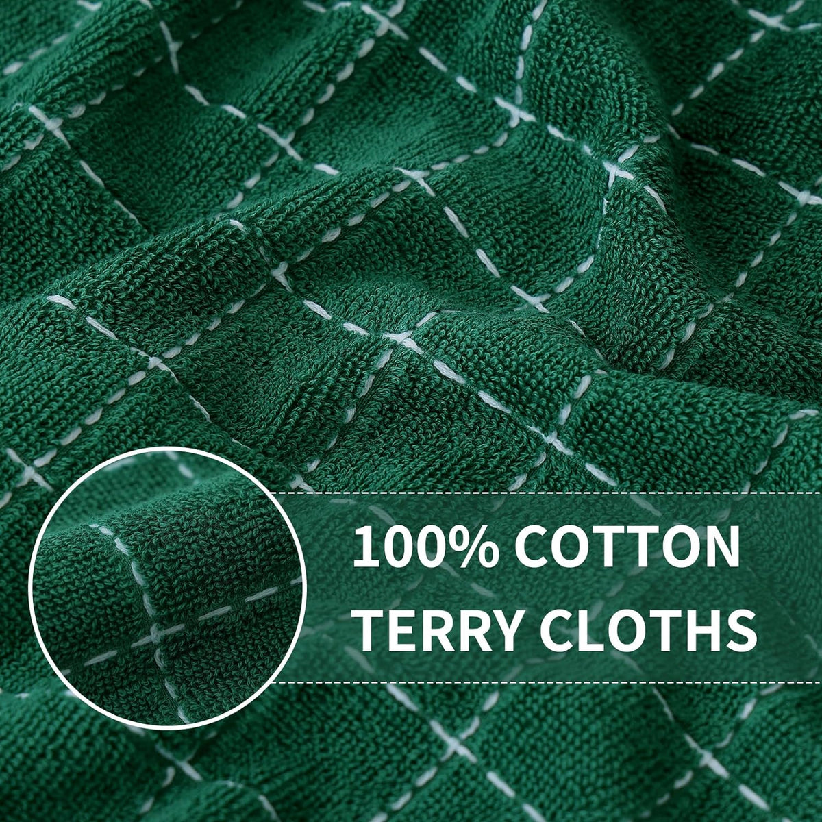Homaxy 100% Cotton Terry Kitchen Dish Cloths, Ultra Soft and Absorbent Dish Towels for Kitchen