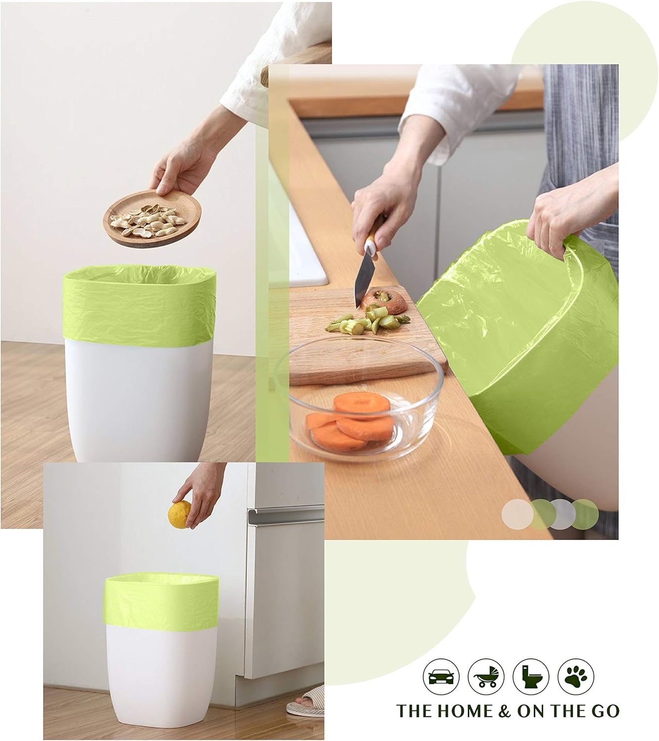 FORID 4 Gallon Garbage Bags, 150 Count, Unscented, Strong Trash Can Liners, 15 Liter Wastebasket