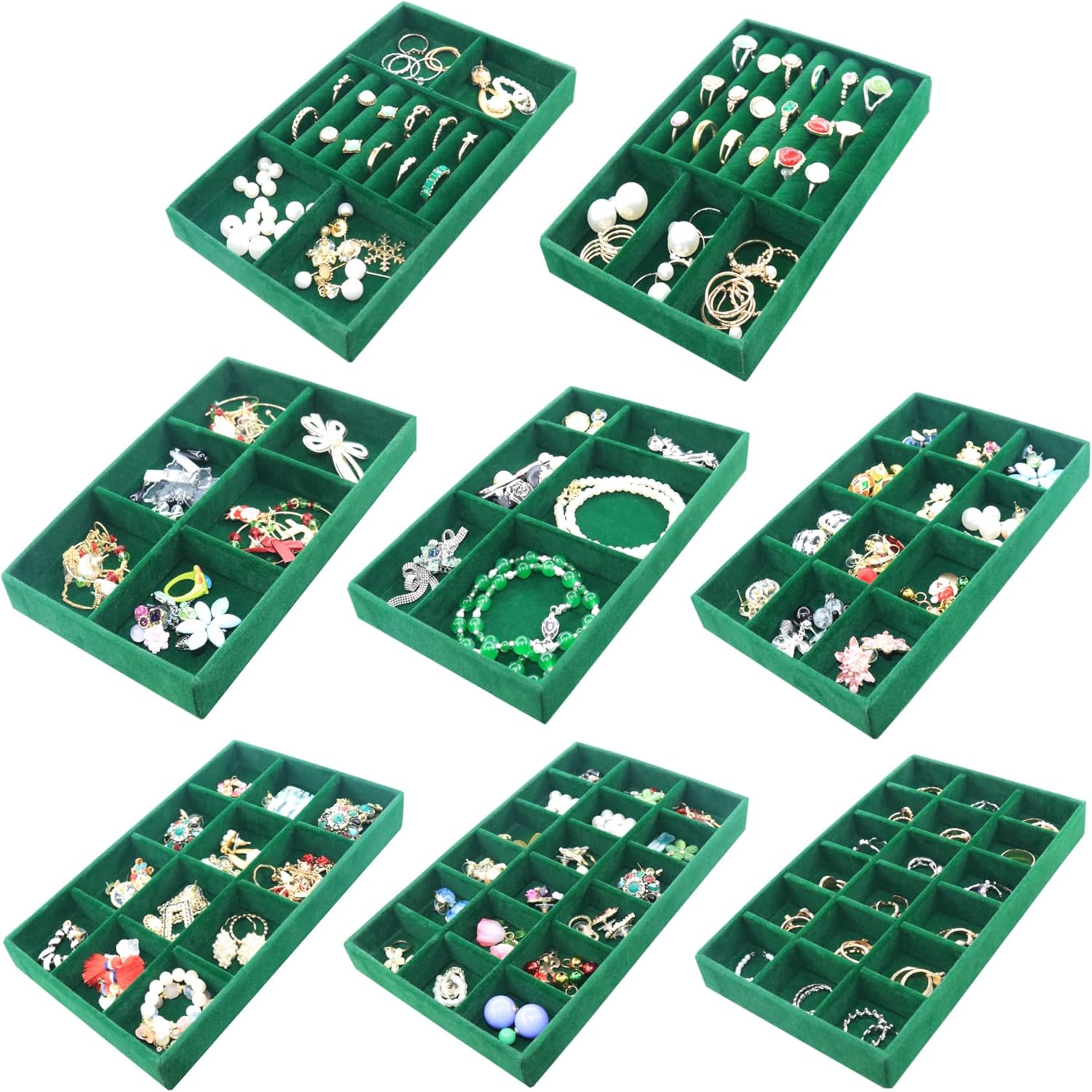 Jewelry Trays Organizer Set of 8 Stackable Jewellry Organizer Trays for Drawers Jewelryy Display